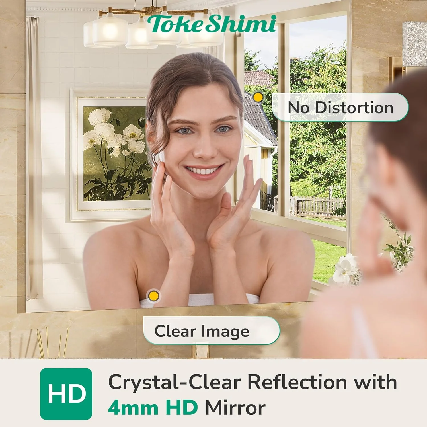 آینه روشویی بدون قاب TokeShimi 30x36 مناسب برای بالای سینک، آینه های مستطیلی مدرن برای دیوار، دارای لبه های پولیش خورده، ضد شکست، آینه تزئینی برای اتاق خواب، اتاق نشیمن، ورودی آینه روشویی بدون قاب TokeShimi 30x36 مناسب برای بالای سینک، آینه های مستطیلی مدرن برای دیوار، دارای لبه های پولیش خورده، ضد شکست، آینه تزئینی برای اتاق خواب، اتاق نشیمن، ورودی