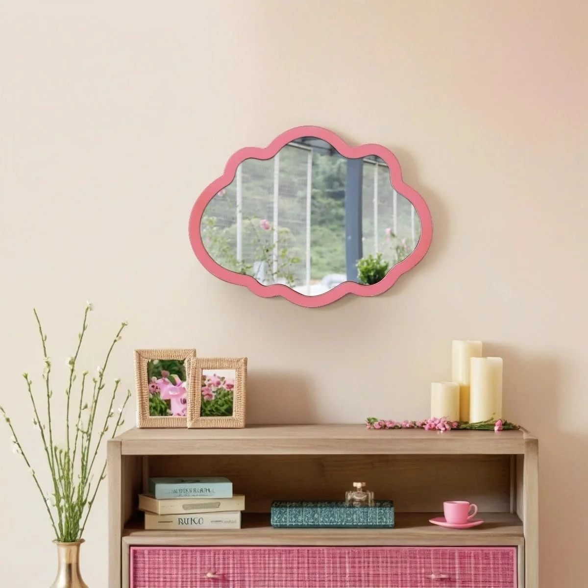 آینه ابری صورتی روستیک سینتوسین، 30 در 40 سانتی متر، آینه های کوچک دست ساز با قاب چوبی رنگ پریده برای دیوار اتاق کودک دخترانه، آینه های تزئینی زیبا برای دکور دیوار اتاق نشیمن، اتاق خواب، ورودی آینه ابری صورتی روستیک سینتوسین، 30 در 40 سانتی متر، آینه های کوچک دست ساز با قاب چوبی رنگ پریده برای دیوار اتاق کودک دخترانه، آینه های تزئینی زیبا برای دکور دیوار اتاق نشیمن، اتاق خواب، ورودی