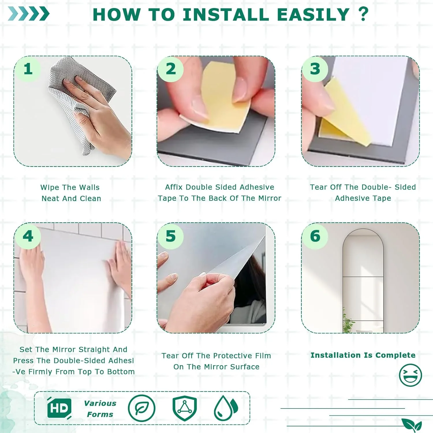 آینه های قدی DONGDA، کاشی های آینه ای اکریلیک برچسب های آینه ای خود چسب، آینه قدی چسبی بلند، کاشی های آینه تمام قد برای دیوارها سالن بدنسازی خانگی (30cmx30cm، 4 قسمت) آینه های قدی DONGDA، کاشی های آینه ای اکریلیک برچسب های آینه ای خود چسب، آینه قدی چسبی بلند، کاشی های آینه تمام قد برای دیوارها سالن بدنسازی خانگی (30cmx30cm، 4 قسمت)