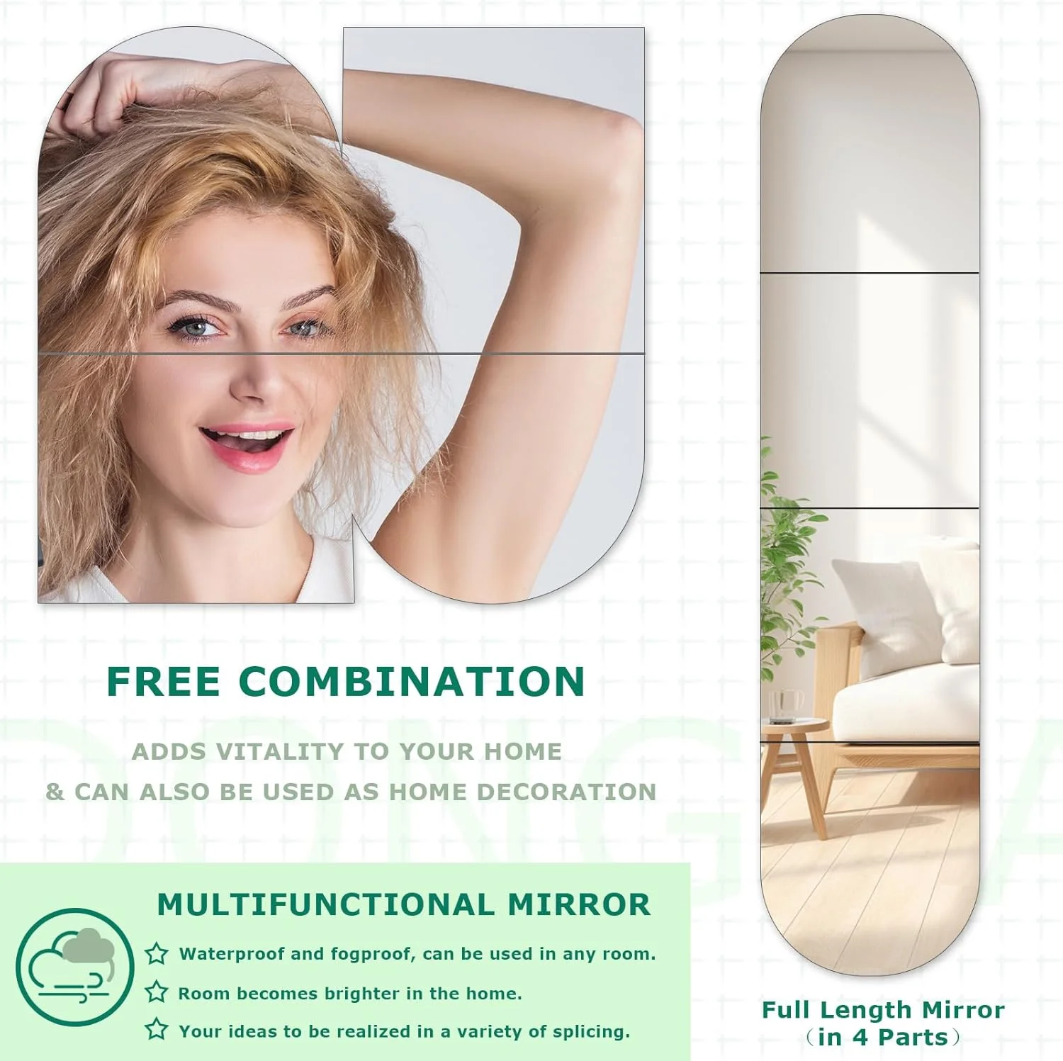 آینه های قدی DONGDA، کاشی های آینه ای اکریلیک برچسب های آینه ای خود چسب، آینه قدی چسبی بلند، کاشی های آینه تمام قد برای دیوارها سالن بدنسازی خانگی (30cmx30cm، 4 قسمت) آینه های قدی DONGDA، کاشی های آینه ای اکریلیک برچسب های آینه ای خود چسب، آینه قدی چسبی بلند، کاشی های آینه تمام قد برای دیوارها سالن بدنسازی خانگی (30cmx30cm، 4 قسمت)