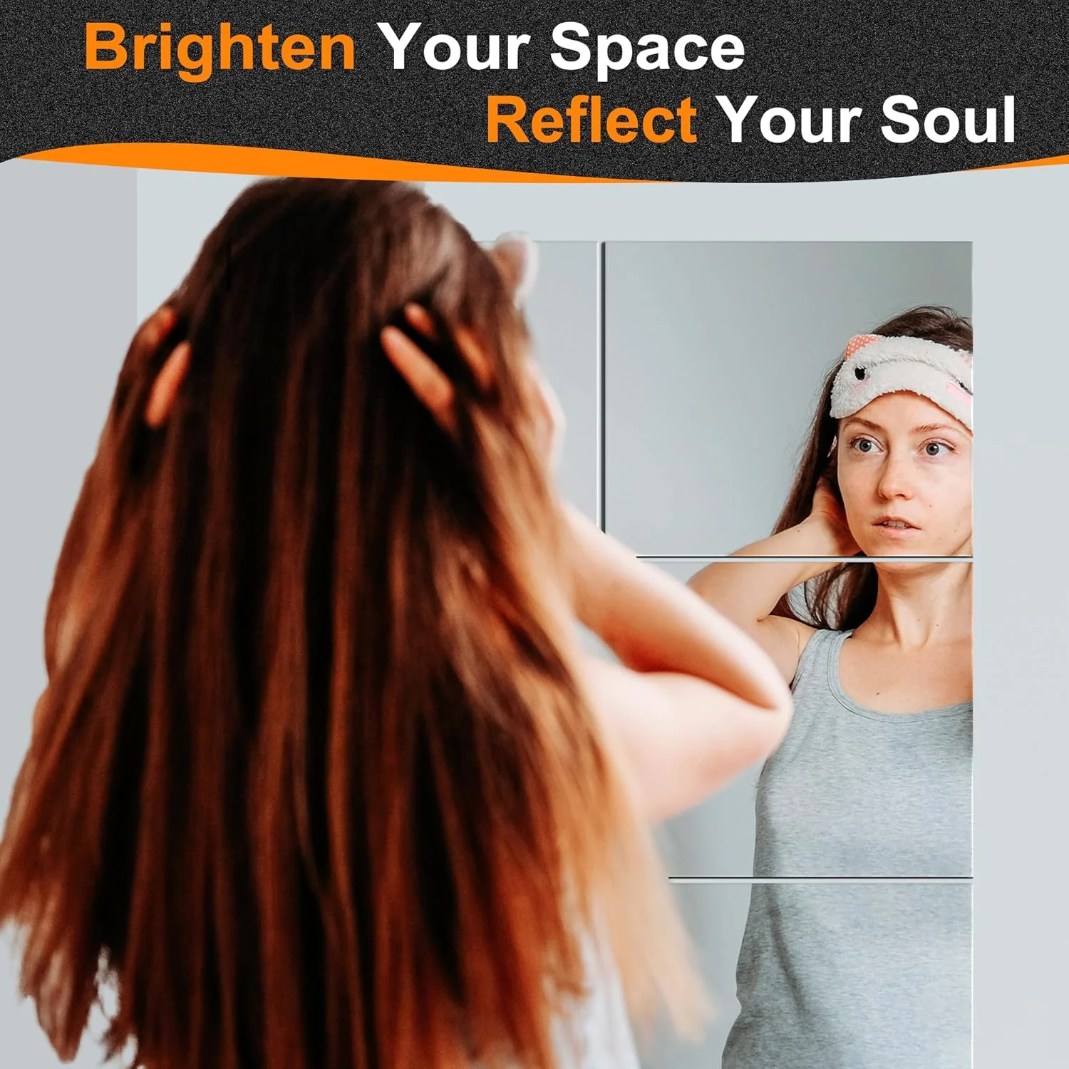 آینه قدی دیواری دلما، کاشی آینه ای 35.5 در 30.5 سانتی متر، 8 عدد، آینه تمام قد بدون قاب برای اتاق خواب، آینه قدی دیواری مناسب باشگاه خانگی، درب (شیشه ای - 35.5 در 30.5 سانتی متر - 8 عدد)