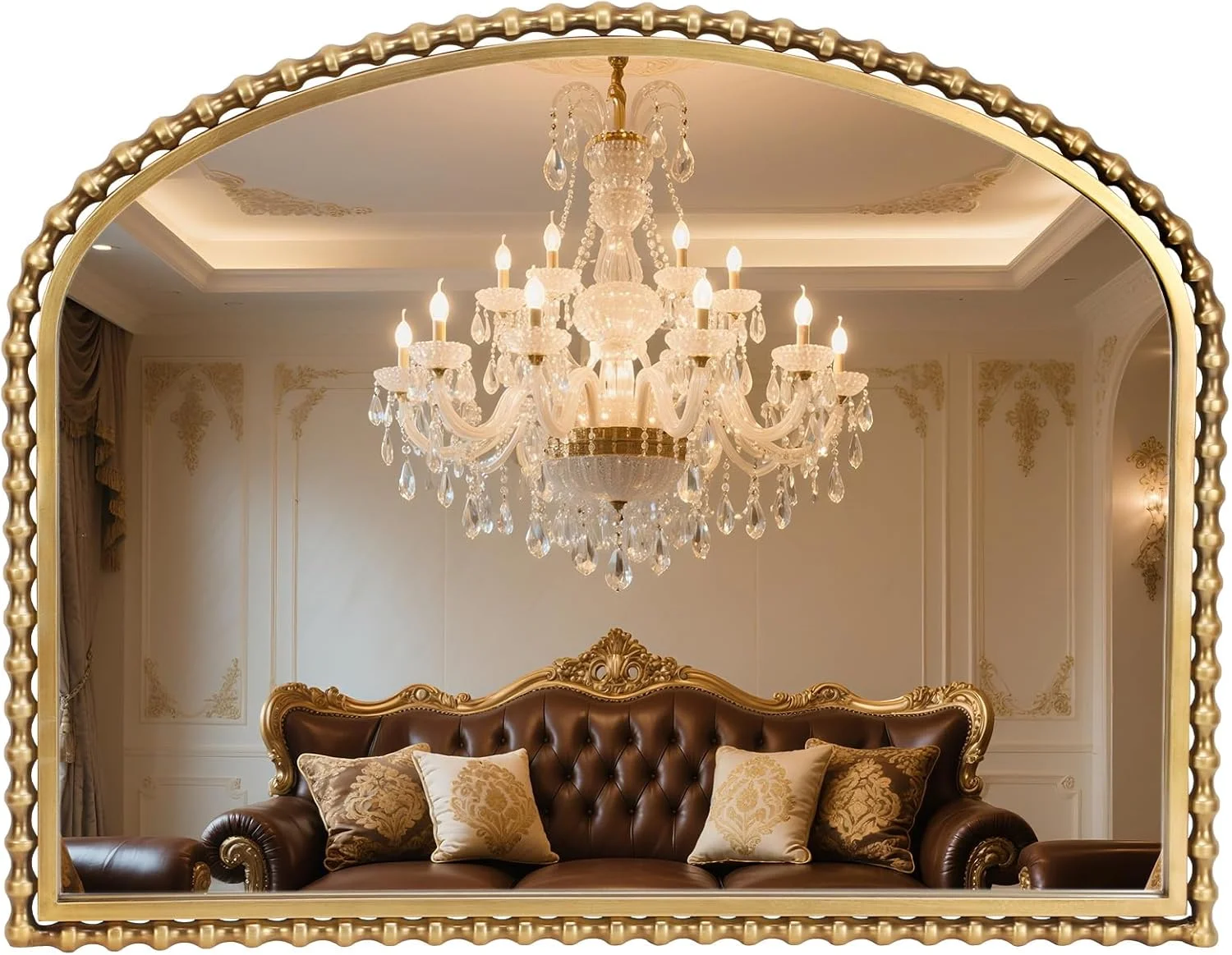 آینه قدی کمانی پهن CAVINHOME، طرح قدیمی - 91x71 سانتی متر، آینه مهره دار طلایی عتیقه با طرح برجسته، آینه دیواری تزئینی بزرگ و مجلل برای اتاق خواب، اتاق نشیمن، ورودی، شومینه آینه قدی کمانی پهن CAVINHOME، طرح قدیمی - 91x71 سانتی متر، آینه مهره دار طلایی عتیقه با طرح برجسته، آینه دیواری تزئینی بزرگ و مجلل برای اتاق خواب، اتاق نشیمن، ورودی، شومینه