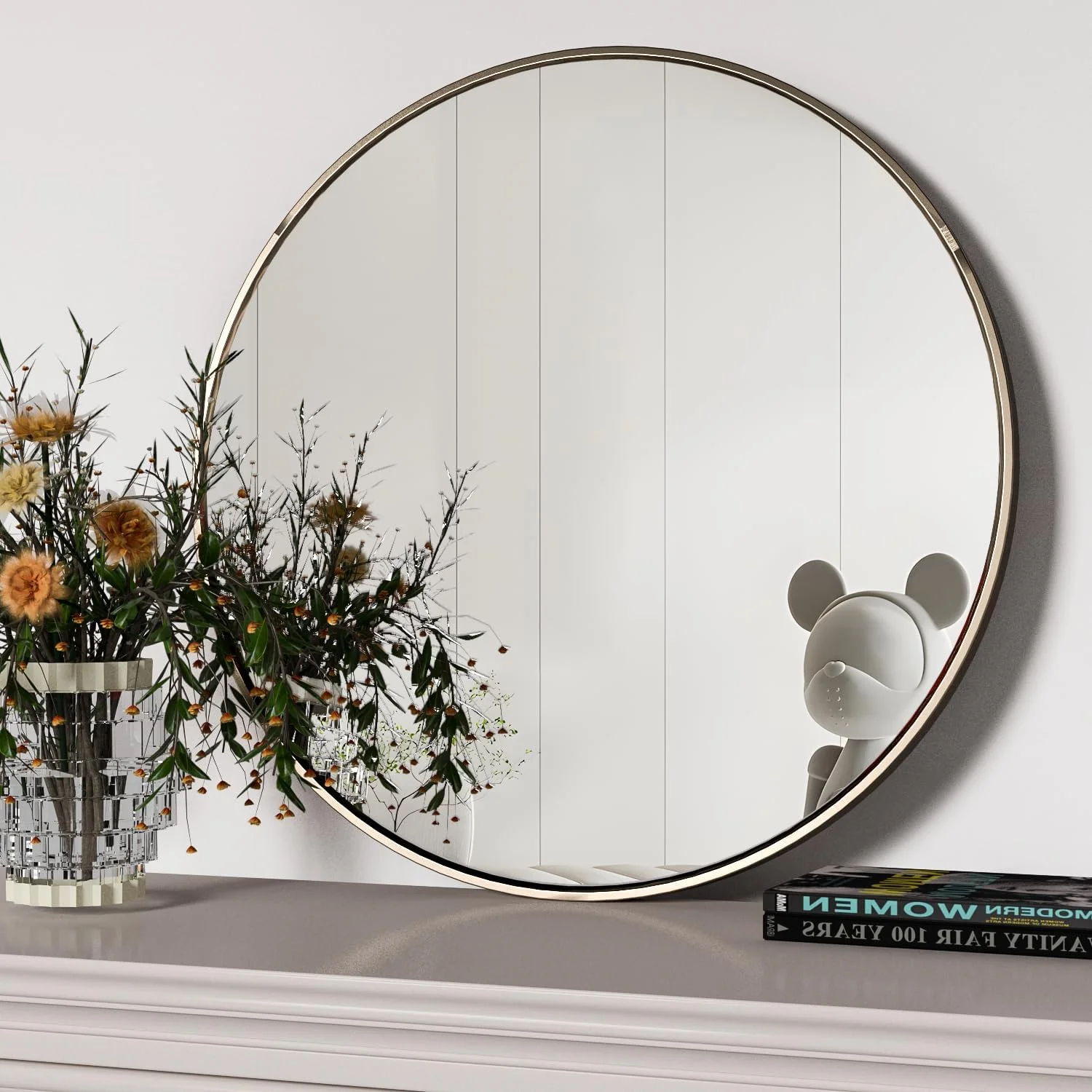 آینه گرد CASSILANDO قطر 60 سانتی متر، آینه دایره ای با قاب فلزی برای حمام، آینه دیواری برای ورودی، حمام، میز آرایش، اتاق نشیمن، آینه گرد بزرگ طلایی برای دکور دیوار آینه گرد CASSILANDO قطر 60 سانتی متر، آینه دایره ای با قاب فلزی برای حمام، آینه دیواری برای ورودی، حمام، میز آرایش، اتاق نشیمن، آینه گرد بزرگ طلایی برای دکور دیوار