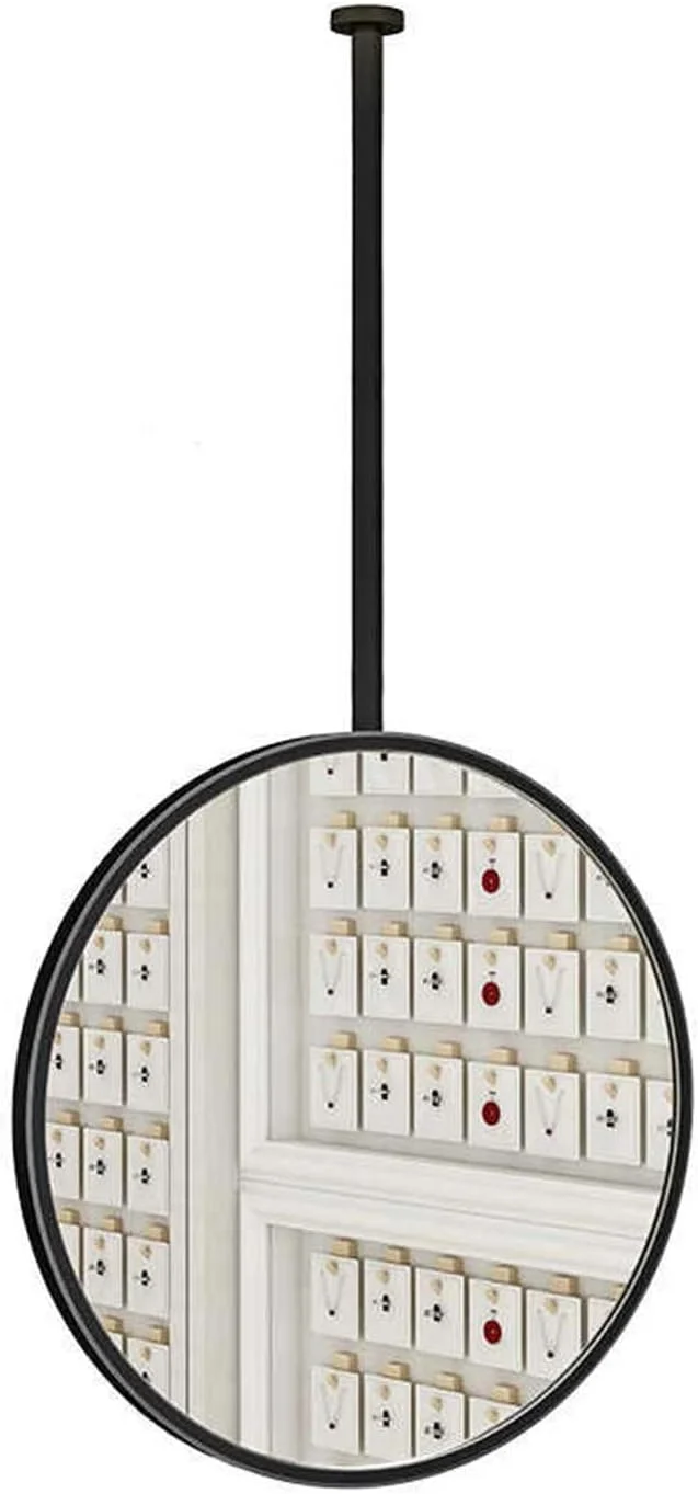 آینه آویز سقفی BXKCFYBSQ، آینه دیواری گرد تزئینی، آینه آرایش روشویی HD، مناسب برای اصلاح و آرایش در حمام (مشکی، 70 سانتی متر) آینه آویز سقفی BXKCFYBSQ، آینه دیواری گرد تزئینی، آینه آرایش روشویی HD، مناسب برای اصلاح و آرایش در حمام (مشکی، 70 سانتی متر)