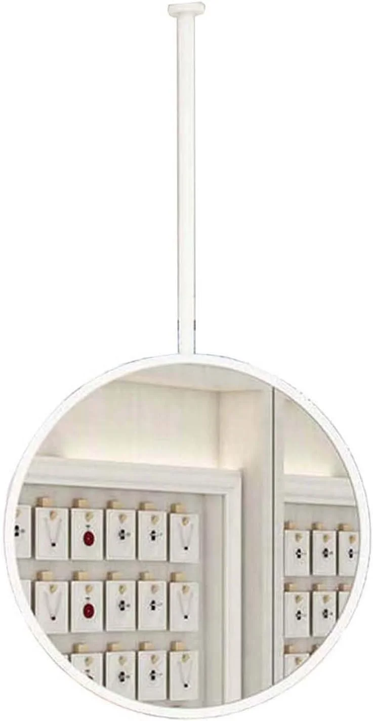 آینه آویز سقفی BXKCFYBSQ، آینه دیواری گرد تزئینی، آینه آرایش روشویی HD حمام، برای اصلاح صورت (سفید، 80 سانتی متر) آینه آویز سقفی BXKCFYBSQ، آینه دیواری گرد تزئینی، آینه آرایش روشویی HD حمام، برای اصلاح صورت (سفید، 80 سانتی متر)