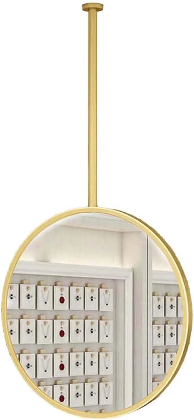 آینه آویز سقفی BXKCFYBSQ، آینه دیواری گرد تزئینی، آینه آرایش HD حمام، مناسب برای اصلاح صورت در حمام (طلایی، 50 سانتی متر) آینه آویز سقفی BXKCFYBSQ، آینه دیواری گرد تزئینی، آینه آرایش HD حمام، مناسب برای اصلاح صورت در حمام (طلایی، 50 سانتی متر)