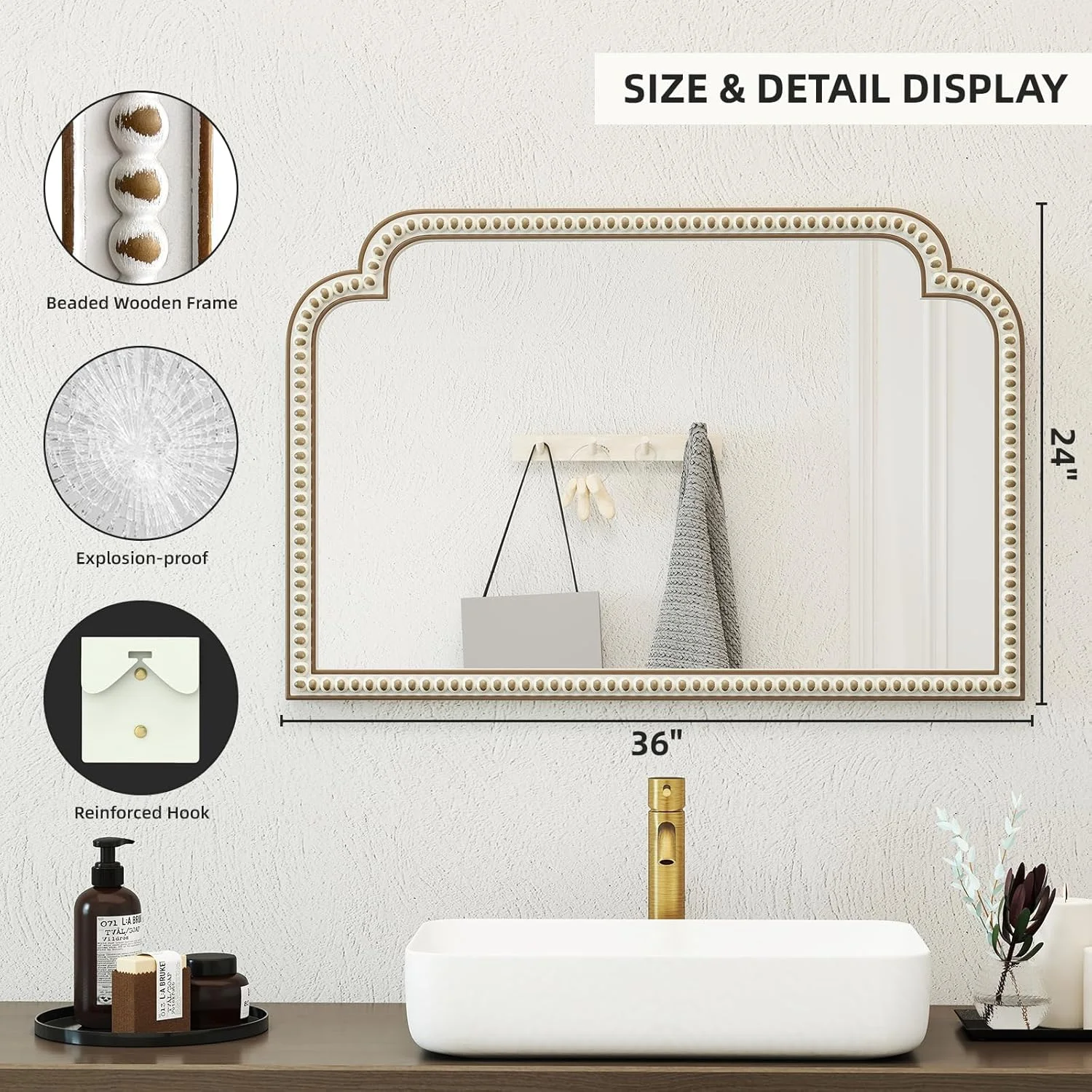 آینه چوبی حمام 60x90 سانتیمتر، آینه بزرگ ورودی خانه روستایی، آینه قوسی پهن برای دیوار، آینه بوهو با مهره، آینه تزئینی برای اتاق نشیمن، اتاق خواب، ورودی، شومینه آینه چوبی حمام 60x90 سانتیمتر، آینه بزرگ ورودی خانه روستایی، آینه قوسی پهن برای دیوار، آینه بوهو با مهره، آینه تزئینی برای اتاق نشیمن، اتاق خواب، ورودی، شومینه