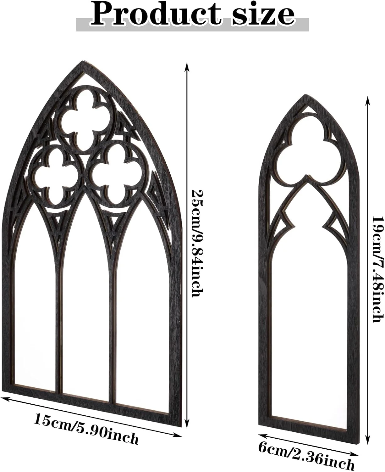 آینه دیواری گوتیک BOUMUSOE، بسته 3 عددی، دکوراسیون اتاق گوتیک با قاب طاق کلیسایی - 25 سانتی متر، آینه تزئینی گوتیک شبح وار، دکور آویز دیواری روستایی برای اتاق خواب، حمام، اتاق نشیمن آینه دیواری گوتیک BOUMUSOE، بسته 3 عددی، دکوراسیون اتاق گوتیک با قاب طاق کلیسایی - 25 سانتی متر، آینه تزئینی گوتیک شبح وار، دکور آویز دیواری روستایی برای اتاق خواب، حمام، اتاق نشیمن