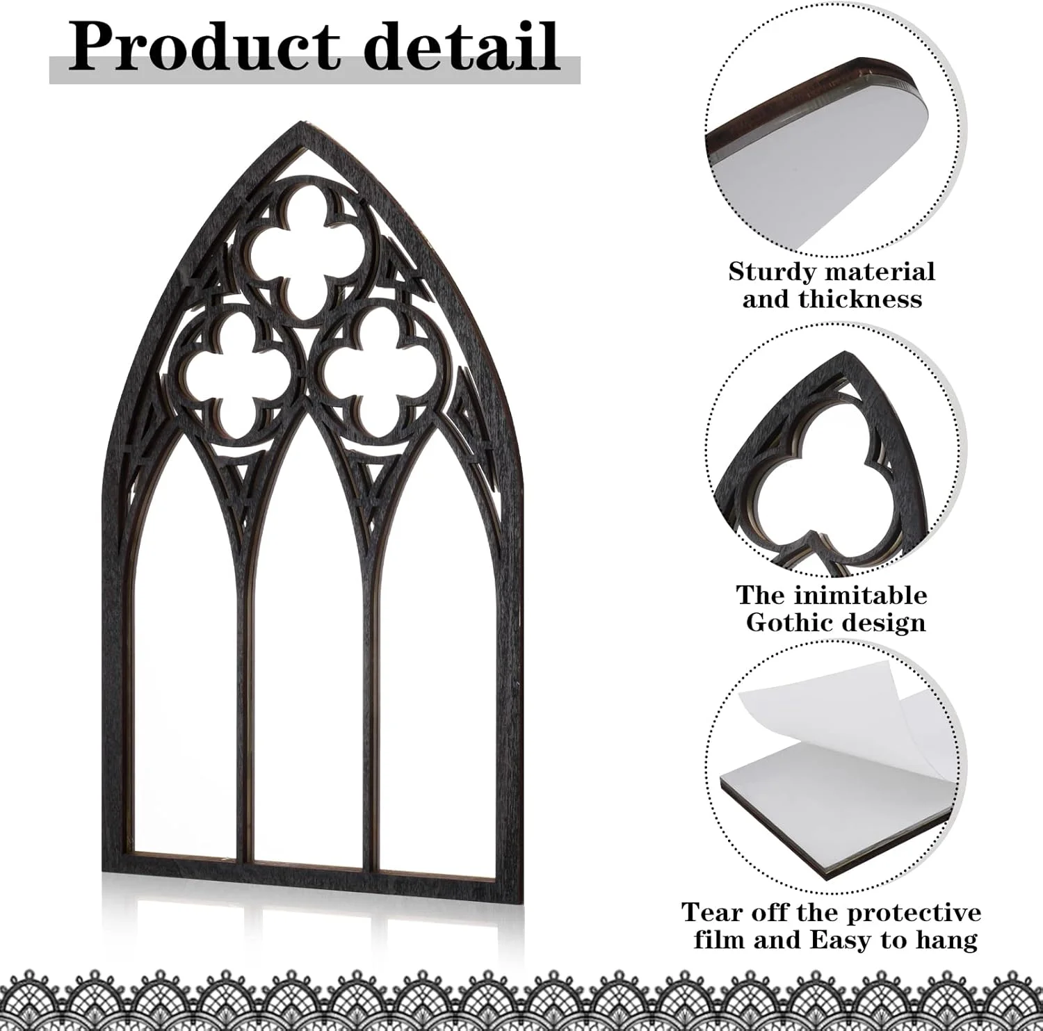 آینه دیواری گوتیک BOUMUSOE، بسته 3 عددی، دکوراسیون اتاق گوتیک با قاب طاق کلیسایی - 25 سانتی متر، آینه تزئینی گوتیک شبح وار، دکور آویز دیواری روستایی برای اتاق خواب، حمام، اتاق نشیمن آینه دیواری گوتیک BOUMUSOE، بسته 3 عددی، دکوراسیون اتاق گوتیک با قاب طاق کلیسایی - 25 سانتی متر، آینه تزئینی گوتیک شبح وار، دکور آویز دیواری روستایی برای اتاق خواب، حمام، اتاق نشیمن