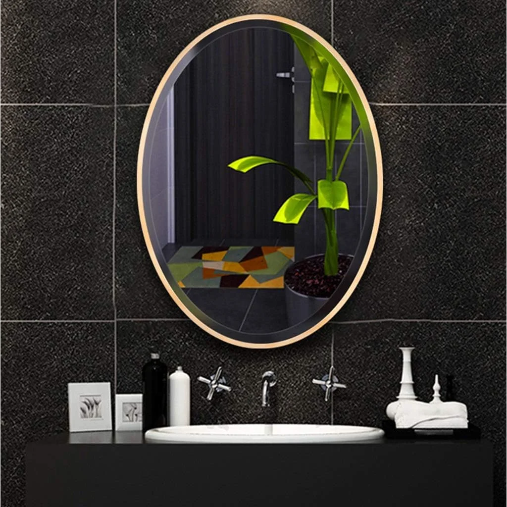 آینه آرایش حمام، آینه دیواری، آینه تزئینی اتاق نشیمن، آینه روشویی اتاق خواب (رنگ: طلایی، سایز: 76x56 سانتی متر) آینه آرایش حمام، آینه دیواری، آینه تزئینی اتاق نشیمن، آینه روشویی اتاق خواب (رنگ: طلایی، سایز: 76x56 سانتی متر)