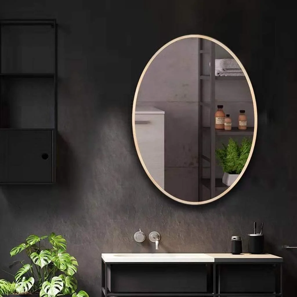 آینه آرایش حمام، آینه دیواری، آینه تزئینی اتاق نشیمن، آینه روشویی اتاق خواب (رنگ: طلایی، سایز: 76x56 سانتی متر) آینه آرایش حمام، آینه دیواری، آینه تزئینی اتاق نشیمن، آینه روشویی اتاق خواب (رنگ: طلایی، سایز: 76x56 سانتی متر)