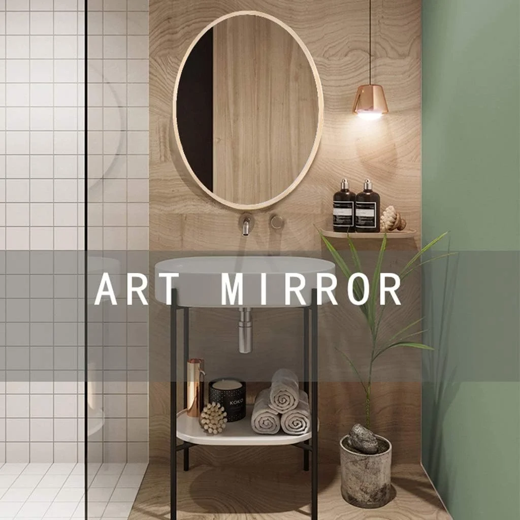 آینه آرایش حمام، آینه دیواری، آینه تزئینی اتاق نشیمن، آینه روشویی اتاق خواب (رنگ: طلایی، سایز: 76x56 سانتی متر) آینه آرایش حمام، آینه دیواری، آینه تزئینی اتاق نشیمن، آینه روشویی اتاق خواب (رنگ: طلایی، سایز: 76x56 سانتی متر)