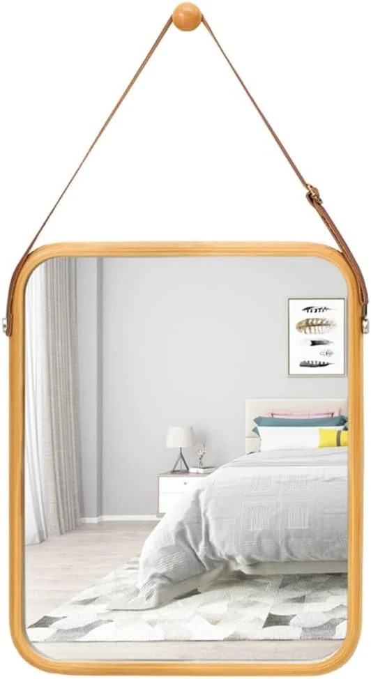 آینه دیواری حمام، آینه آرایشی دیواری، آینه تزئینی با بند، مناسب برای اتاق نشیمن، اتاق خواب، ورودی (رنگ: رنگ چوب، اندازه: 33x40 سانتی متر) آینه دیواری حمام، آینه آرایشی دیواری، آینه تزئینی با بند، مناسب برای اتاق نشیمن، اتاق خواب، ورودی (رنگ: رنگ چوب، اندازه: 33x40 سانتی متر)