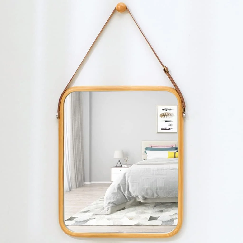 آینه دیواری حمام، آینه آرایشی دیواری، آینه تزئینی با بند، مناسب برای اتاق نشیمن، اتاق خواب، ورودی (رنگ: رنگ چوب، اندازه: 33x40 سانتی متر) آینه دیواری حمام، آینه آرایشی دیواری، آینه تزئینی با بند، مناسب برای اتاق نشیمن، اتاق خواب، ورودی (رنگ: رنگ چوب، اندازه: 33x40 سانتی متر)