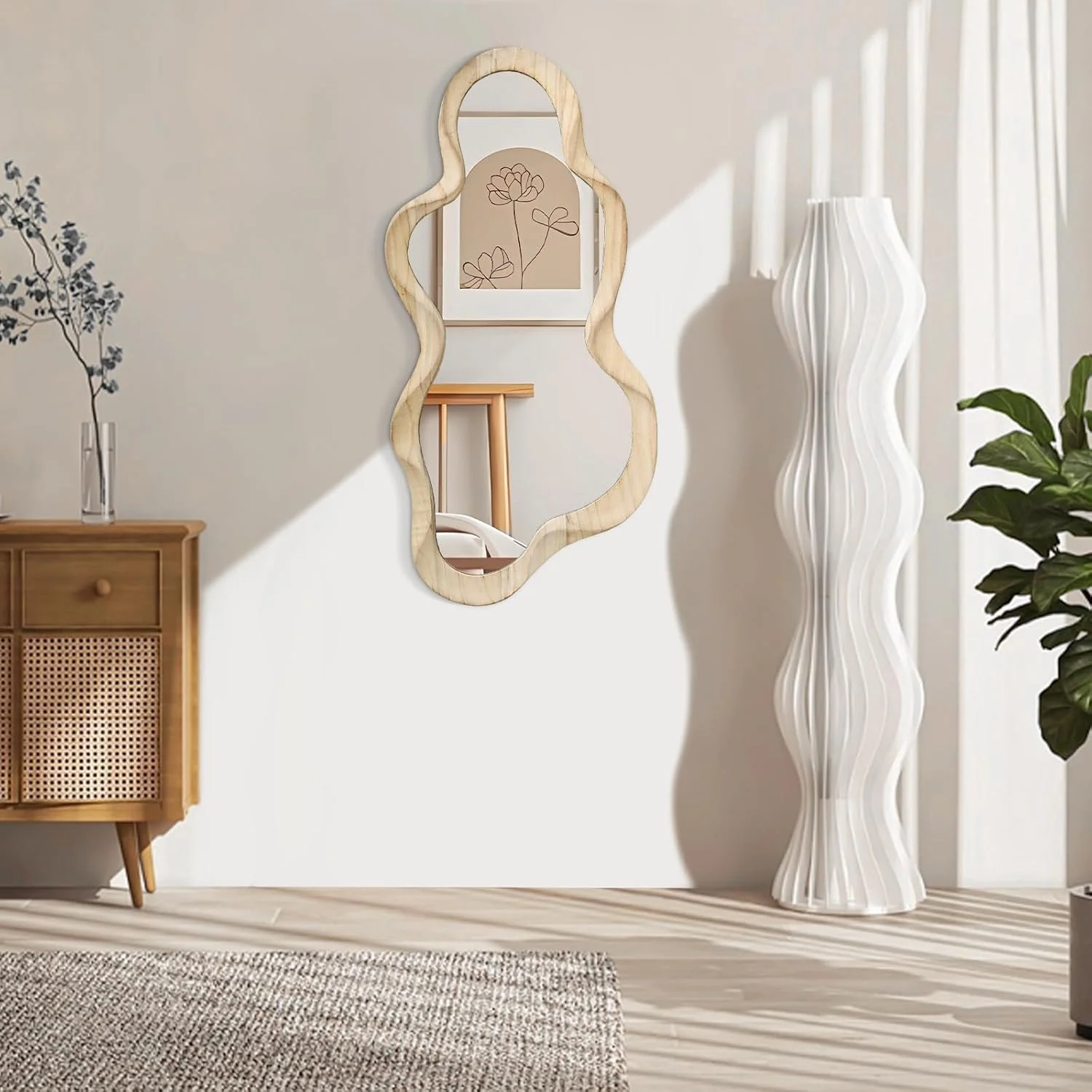 آینه نامتقارن بزرگ، آینه دیواری نامنظم با قاب چوبی مدرن، آینههای هنری منحصربهفرد، آینه ابری موجدار شیک و زیبا، تزئینی برای رختکن، اتاق خواب، اتاق نشیمن، حمام، ورودی آینه نامتقارن بزرگ، آینه دیواری نامنظم با قاب چوبی مدرن، آینههای هنری منحصربهفرد، آینه ابری موجدار شیک و زیبا، تزئینی برای رختکن، اتاق خواب، اتاق نشیمن، حمام، ورودی