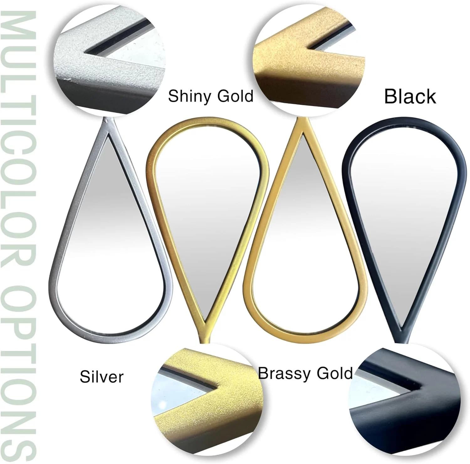 آینه دیواری BAODANFU، آینه های تزئینی دیواری، دکور آویز، شکل قطره اشک، طلایی، مناسب اتاق خواب، اتاق نشیمن، ورودی، روشویی حمام، قاب فلزی طلایی برنجی، مجموعه 5 عددی آینه آینه دیواری BAODANFU، آینه های تزئینی دیواری، دکور آویز، شکل قطره اشک، طلایی، مناسب اتاق خواب، اتاق نشیمن، ورودی، روشویی حمام، قاب فلزی طلایی برنجی، مجموعه 5 عددی آینه