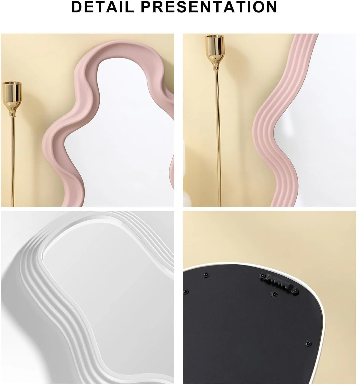 آینه دیواری نامتقارن VPARTY، آینههای تزئینی خلاقانه و منحصربهفرد، آینه موجدار فانتزی 41x25 سانتیمتر با حاشیه نامنظم سفید برای دکوراسیون حمام و اتاق نشیمن (صورتی، 41 سانتیمتر طول x 25 سانتیمتر عرض) آینه دیواری نامتقارن VPARTY، آینههای تزئینی خلاقانه و منحصربهفرد، آینه موجدار فانتزی 41x25 سانتیمتر با حاشیه نامنظم سفید برای دکوراسیون حمام و اتاق نشیمن (صورتی، 41 سانتیمتر طول x 25 سانتیمتر عرض)