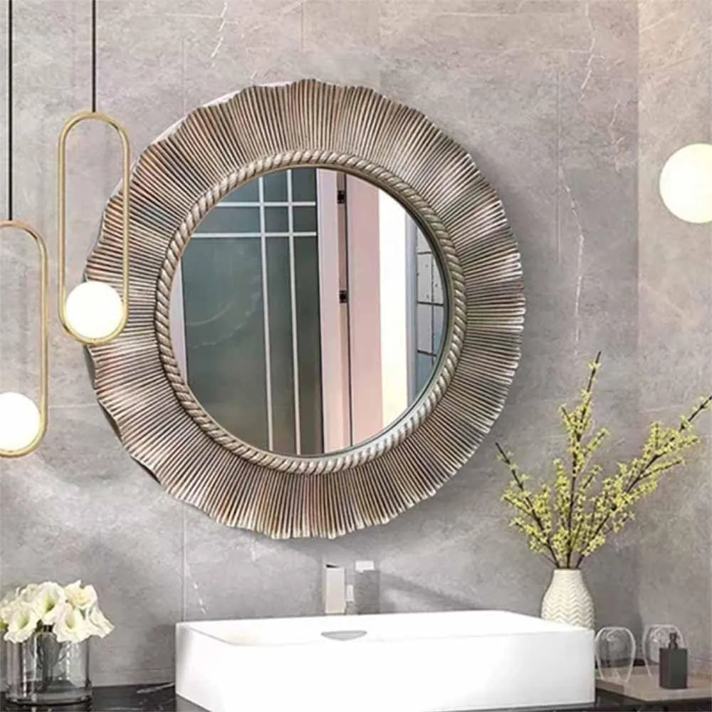 آینه آرایشی عتیقه برای حمام، آینه دیواری گرد و طرحدار وینتیج، 85 سانتیمتر / 33 اینچ، آینه تزئینی بزرگ با قاب PU مناسب اتاق خواب، اتاق نشیمن و ورودی (B، 65 سانتیمتر / 26 اینچ) آینه آرایشی عتیقه برای حمام، آینه دیواری گرد و طرحدار وینتیج، 85 سانتیمتر / 33 اینچ، آینه تزئینی بزرگ با قاب PU مناسب اتاق خواب، اتاق نشیمن و ورودی (B، 65 سانتیمتر / 26 اینچ)