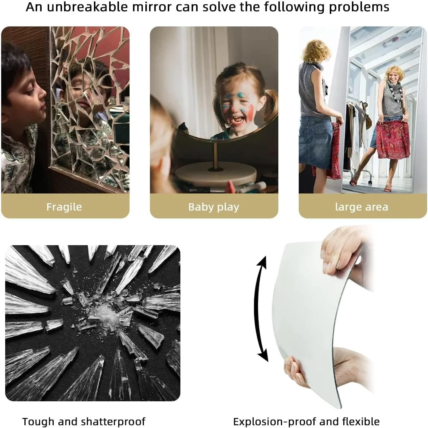 کاشی آینه ای اکریلیک Aputue، بسته 4 عددی برچسب دیواری آینه ای انعطاف پذیر، کاشی آینه ای ایمن برای کودک برای اتاق کودک و اتاق بازی، آینه تمام قد چسبی برای طراحی داخلی RV و کمپر (30 × 30 سانتی متر) کاشی آینه ای اکریلیک Aputue، بسته 4 عددی برچسب دیواری آینه ای انعطاف پذیر، کاشی آینه ای ایمن برای کودک برای اتاق کودک و اتاق بازی، آینه تمام قد چسبی برای طراحی داخلی RV و کمپر (30 × 30 سانتی متر)