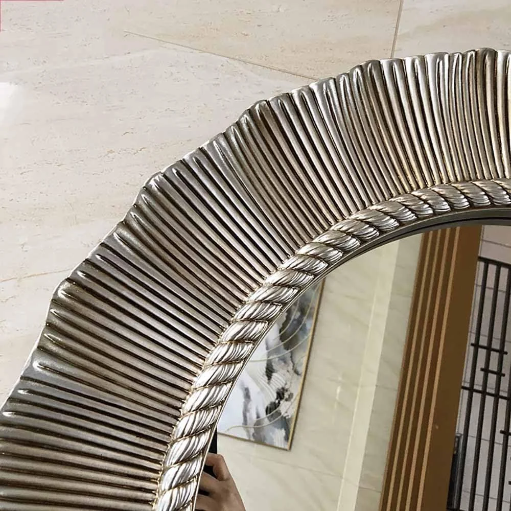 آینه آرایشی عتیقه برای حمام، آینه دیواری گرد و طرحدار وینتیج، 85 سانتیمتر / 33 اینچ، آینه تزئینی بزرگ با قاب PU مناسب اتاق خواب، اتاق نشیمن و ورودی (B، 65 سانتیمتر / 26 اینچ) آینه آرایشی عتیقه برای حمام، آینه دیواری گرد و طرحدار وینتیج، 85 سانتیمتر / 33 اینچ، آینه تزئینی بزرگ با قاب PU مناسب اتاق خواب، اتاق نشیمن و ورودی (B، 65 سانتیمتر / 26 اینچ)