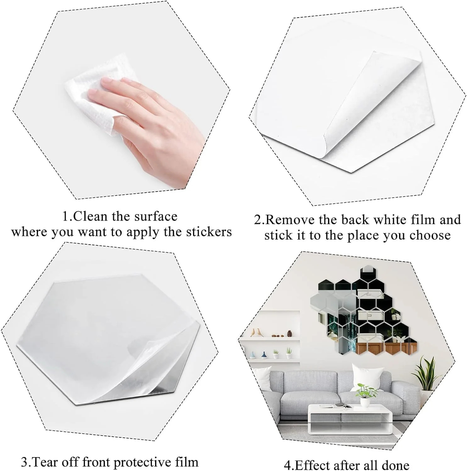 36 عدد آینه اکریلیک خود چسب، برچسب دیواری آینه شش ضلعی، ورقههای آینه پلاستیکی انعطافپذیر، آینه بازتابنده ایمنی اکریلیک غیر شیشهای برای دکوراسیون دیوار خانه و صنایع دستی DIY (10*8.5*5 سانتی متر) 36 عدد آینه اکریلیک خود چسب، برچسب دیواری آینه شش ضلعی، ورقههای آینه پلاستیکی انعطافپذیر، آینه بازتابنده ایمنی اکریلیک غیر شیشهای برای دکوراسیون دیوار خانه و صنایع دستی DIY (10*8.5*5 سانتی متر)