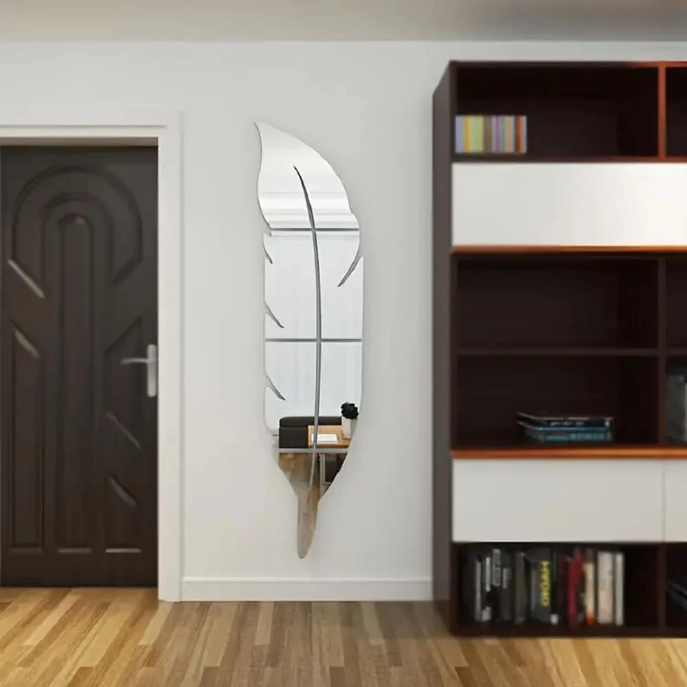 دکور دیوار آینه ای برگ اکریلیک نقره ای EMAAZZ LLC، طراحی قطره اشکی سه بعدی سبک وزن ممتاز | آینه برجسته دیواری مدرن، نصب شده تزئینی روی دیوار برای اتاق خواب، اتاق نشیمن، حمام، بزرگ 37x7 اینچ دکور دیوار آینه ای برگ اکریلیک نقره ای EMAAZZ LLC، طراحی قطره اشکی سه بعدی سبک وزن ممتاز | آینه برجسته دیواری مدرن، نصب شده تزئینی روی دیوار برای اتاق خواب، اتاق نشیمن، حمام، بزرگ 37x7 اینچ