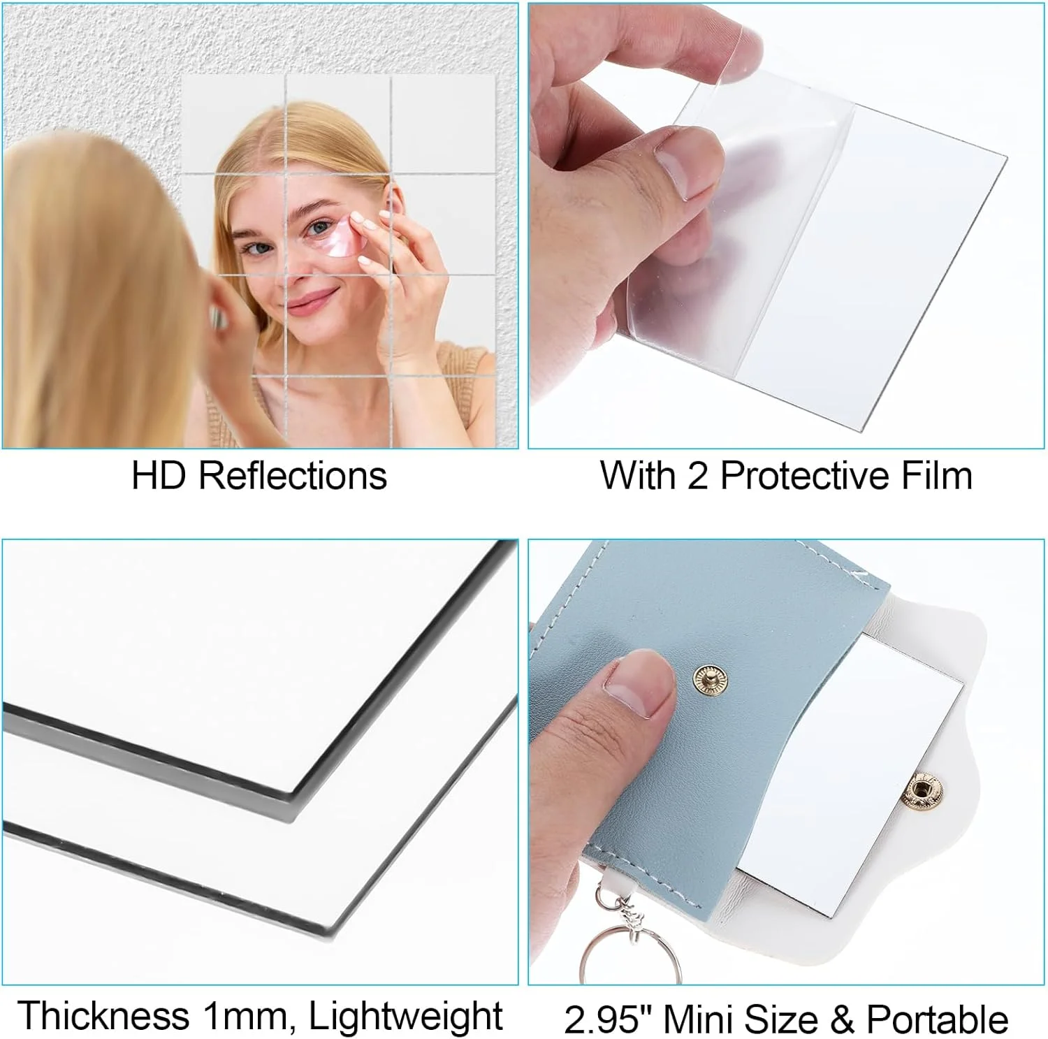 25 عدد آینه مربعی اکریلیک سایز کوچک 3x3 اینچ، آینه های مربعی کوچک چسبی، کاشی های آینه ای اکریلیک غیر شیشه ای، ورق آینه ای اکریلیک، استیکرهای دیواری آینه ای اکریلیک برای صنایع دستی و لوازم پروژه های DIY