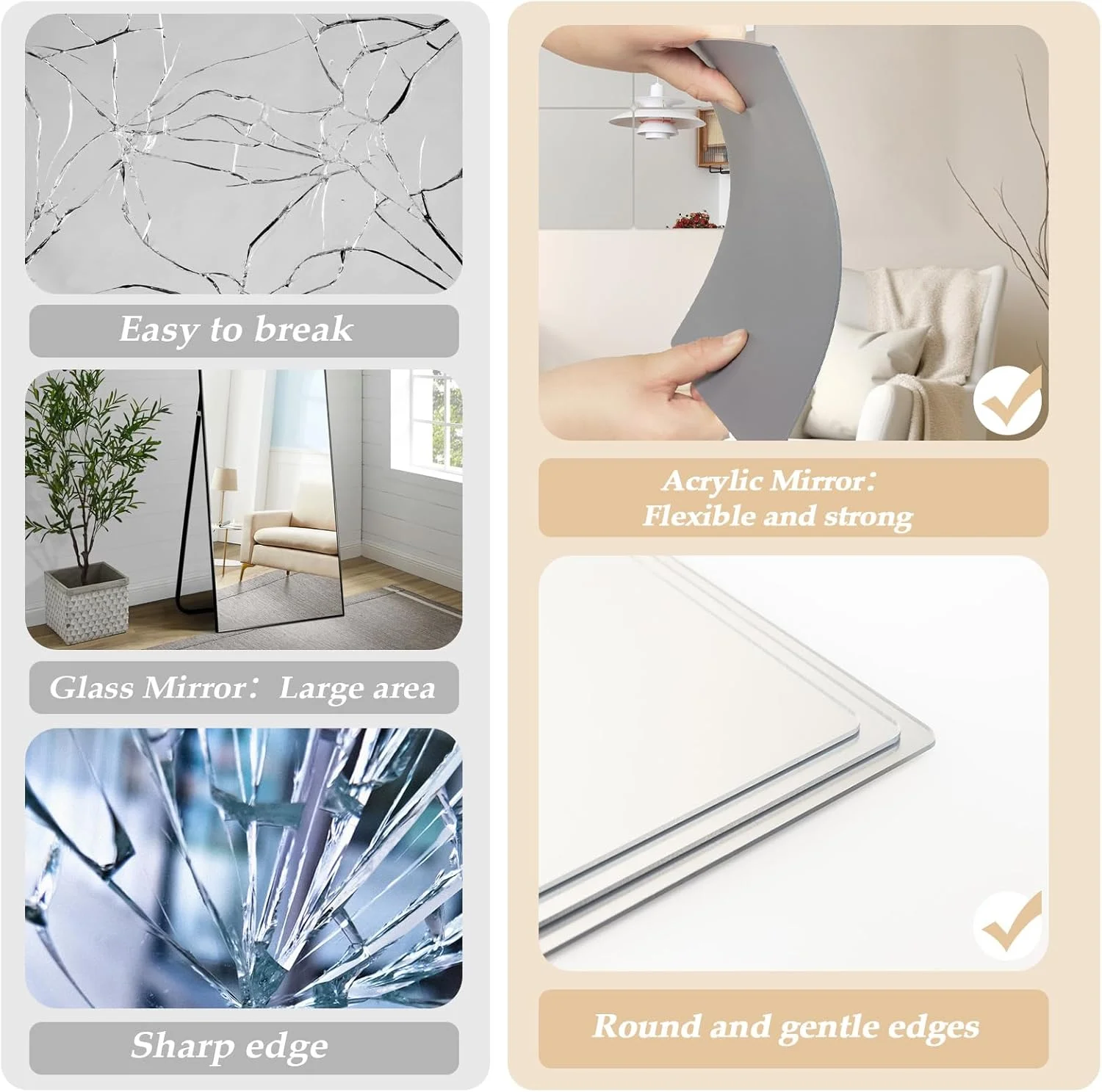 آینه اکریلیک خود چسب Abyssaly، کاشی های آینه پلاستیکی انعطاف پذیر برای دیوار، استیکرهای بدون قاب و غیر شیشه ای Espejos تمام قد برای اتاق خواب، سالن ورزشی خانگی، درب، بسته 4 عددی، 7.87" x 7.87" آینه اکریلیک خود چسب Abyssaly، کاشی های آینه پلاستیکی انعطاف پذیر برای دیوار، استیکرهای بدون قاب و غیر شیشه ای Espejos تمام قد برای اتاق خواب، سالن ورزشی خانگی، درب، بسته 4 عددی، 7.87" x 7.87"