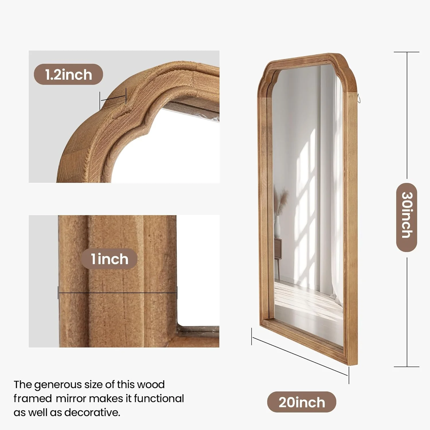 آینه حمام چوبی جامد Acovy با ابعاد 50x75 سانتیمتر، شیشه حرارت دیده، مناسب نصب دیواری، آینه دیواری با قاب چوبی روستیک، تزئینی برای ورودی، آینه اتاق نشیمن، اتاق خواب، آینه روشویی، قهوهای آینه حمام چوبی جامد Acovy با ابعاد 50x75 سانتیمتر، شیشه حرارت دیده، مناسب نصب دیواری، آینه دیواری با قاب چوبی روستیک، تزئینی برای ورودی، آینه اتاق نشیمن، اتاق خواب، آینه روشویی، قهوهای