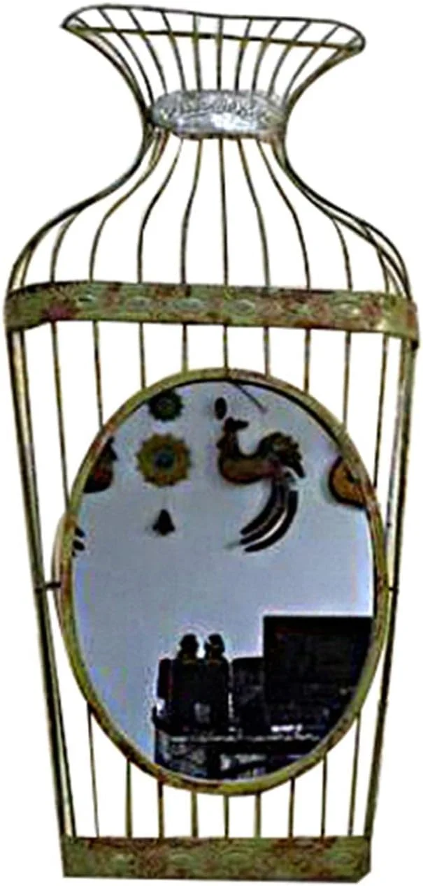 آینه تزئینی فلزی ABHJKLM، طراحی به سبک قدیمی، آینه دیواری، طراحی گلدان، مناسب رستوران، باغ، حمام آینه تزئینی فلزی ABHJKLM، طراحی به سبک قدیمی، آینه دیواری، طراحی گلدان، مناسب رستوران، باغ، حمام