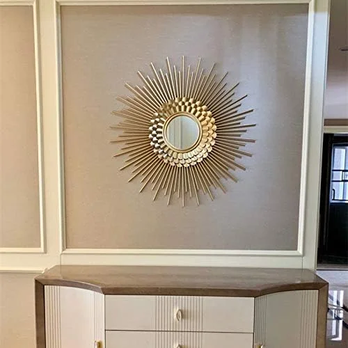 آینه دیواری ABHJKLM، دکوراسیون آویز دیواری عینک آفتابی، آینه تزئینی دیواری پس زمینه آهن فرفورژه، آینه آویز دیواری خلاقانه، آینه های روشویی دیواری 70 سانتی متر (90 سانتی متر)