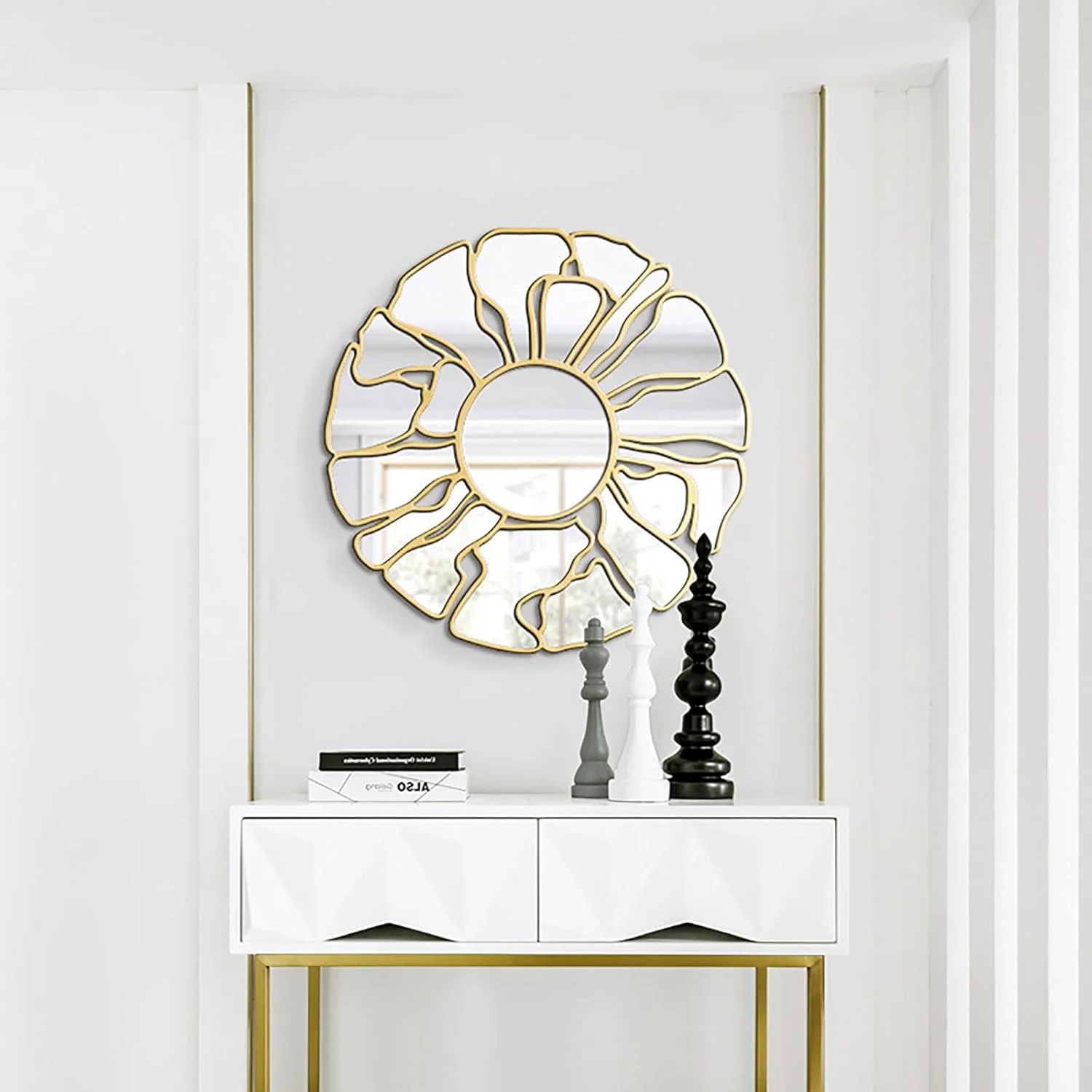 آینه دیواری آویز ایبیاچجِیکِیالاِم، آینه تزئینی آویز دیواری برای اتاق خواب، نشیمن، آشپزخانه، 70 در 70 سانتی متر آینه دیواری آویز ایبیاچجِیکِیالاِم، آینه تزئینی آویز دیواری برای اتاق خواب، نشیمن، آشپزخانه، 70 در 70 سانتی متر