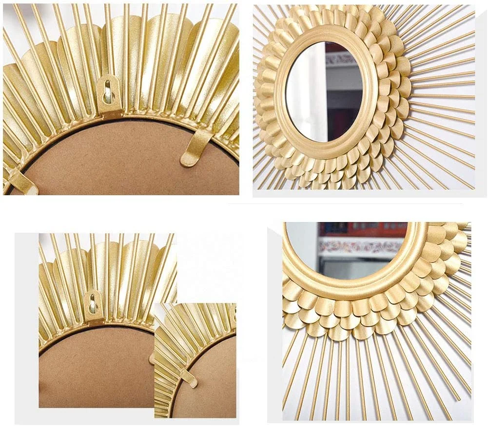 آینه دیواری ABHJKLM، دکوراسیون آویز دیواری عینک آفتابی، آینه تزئینی دیواری پس زمینه آهن فرفورژه، آینه آویز دیواری خلاقانه، آینه های روشویی دیواری 70 سانتی متر (90 سانتی متر)