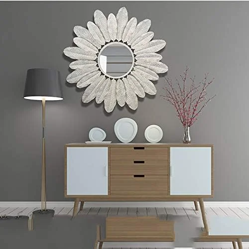 آینه دیواری سه بعدی تزئینی فرانسوی ABHJKLM، آینه دیواری اتاق نشیمن از جنس آهن فرفورژه، لوازم جانبی خلاقانه منزل، دکوراسیون دیوار اتاق نشیمن و حمام