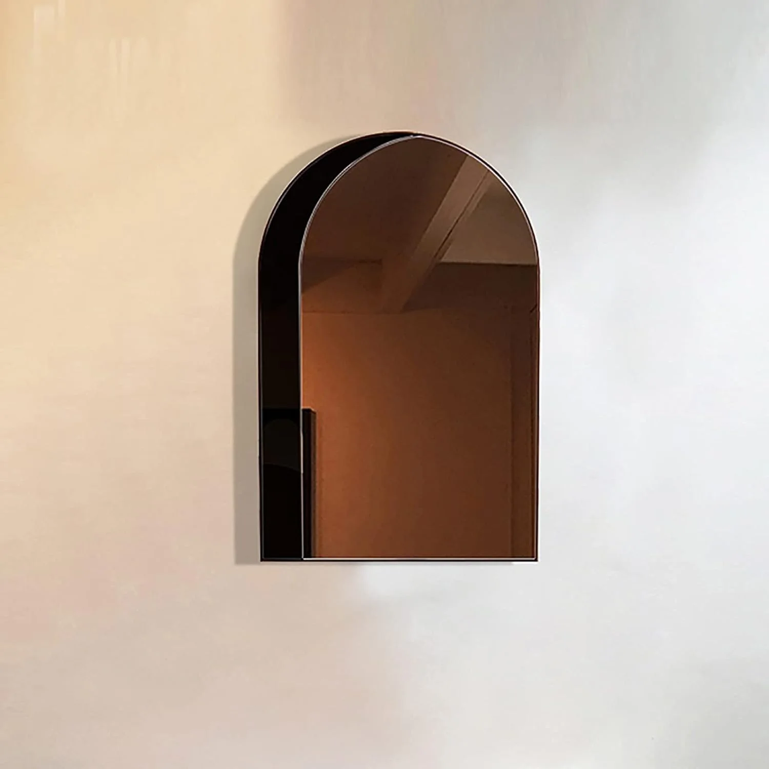 آینه قوسی ABHJKLM، آینه دیواری تزئینی، آینه خانگی برای حمام، اثر هنری منحصربه‌فرد مناسب برای اتاق نشیمن، اتاق خواب، ورودی