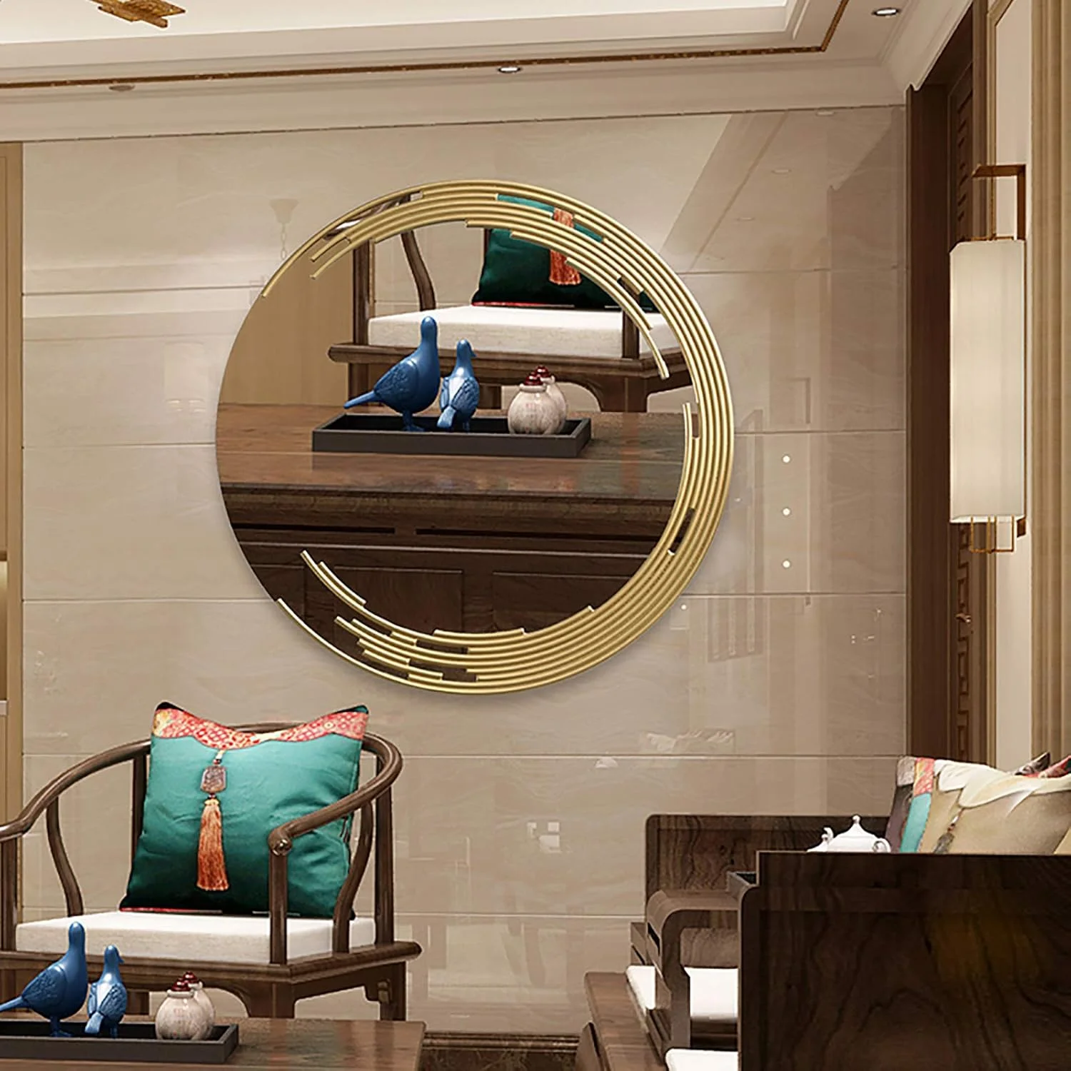 آینه دیواری تزئینی ABHJKLM، آینه دیواری خلاقانه نوردیک برای حمام، آینه آویز دیواری برای ایوان، هنر، میز غذاخوری، میز آرایش جانبی آینه دیواری تزئینی ABHJKLM، آینه دیواری خلاقانه نوردیک برای حمام، آینه آویز دیواری برای ایوان، هنر، میز غذاخوری، میز آرایش جانبی