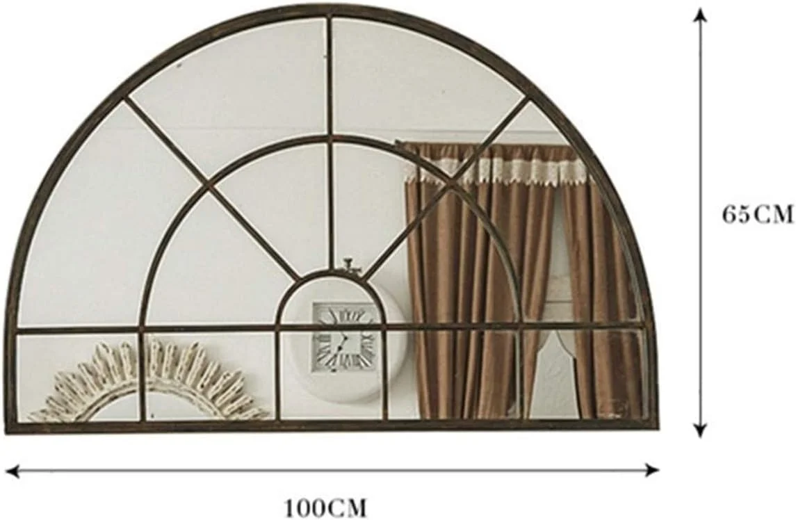 آینه دیواری تزئینی زیرزمین ABHJKLM با طراحی پنجره عتیقه، آینه بزرگ با قاب فلزی قدیمی، قابل نصب روی دیوار آینه دیواری تزئینی زیرزمین ABHJKLM با طراحی پنجره عتیقه، آینه بزرگ با قاب فلزی قدیمی، قابل نصب روی دیوار