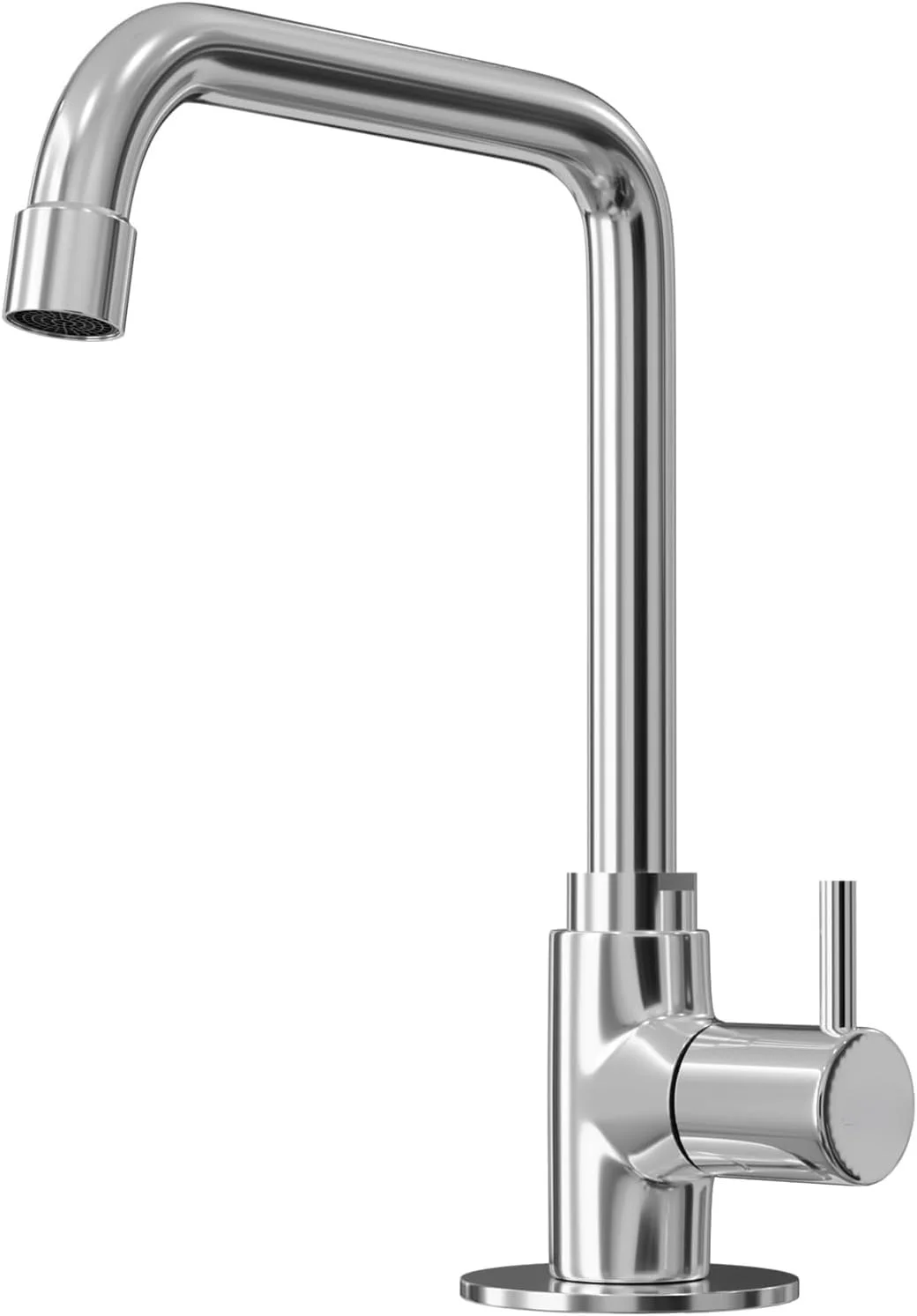 شیر آشپزخانه، شیر سینک آشپزخانه با خروجی چرخان 360 درجه بدون سرب، شیر مخلوط کن آب سرد و گرم تک اهرمی برای استفاده در آشپزخانه/بار/RV/فضای باز، کروم براق. (ALIM)