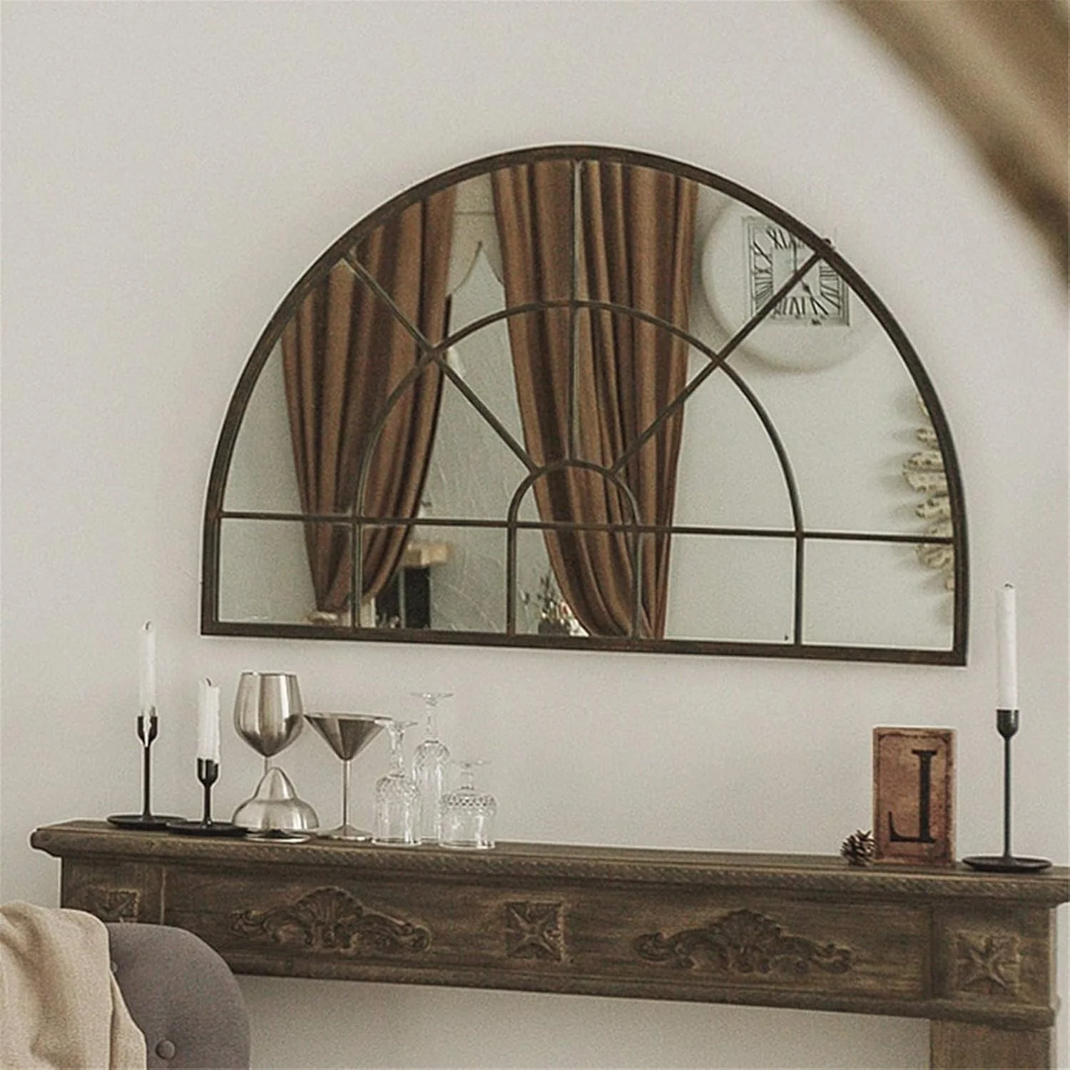 آینه دیواری تزئینی زیرزمین ABHJKLM با طراحی پنجره عتیقه، آینه بزرگ با قاب فلزی قدیمی، قابل نصب روی دیوار آینه دیواری تزئینی زیرزمین ABHJKLM با طراحی پنجره عتیقه، آینه بزرگ با قاب فلزی قدیمی، قابل نصب روی دیوار