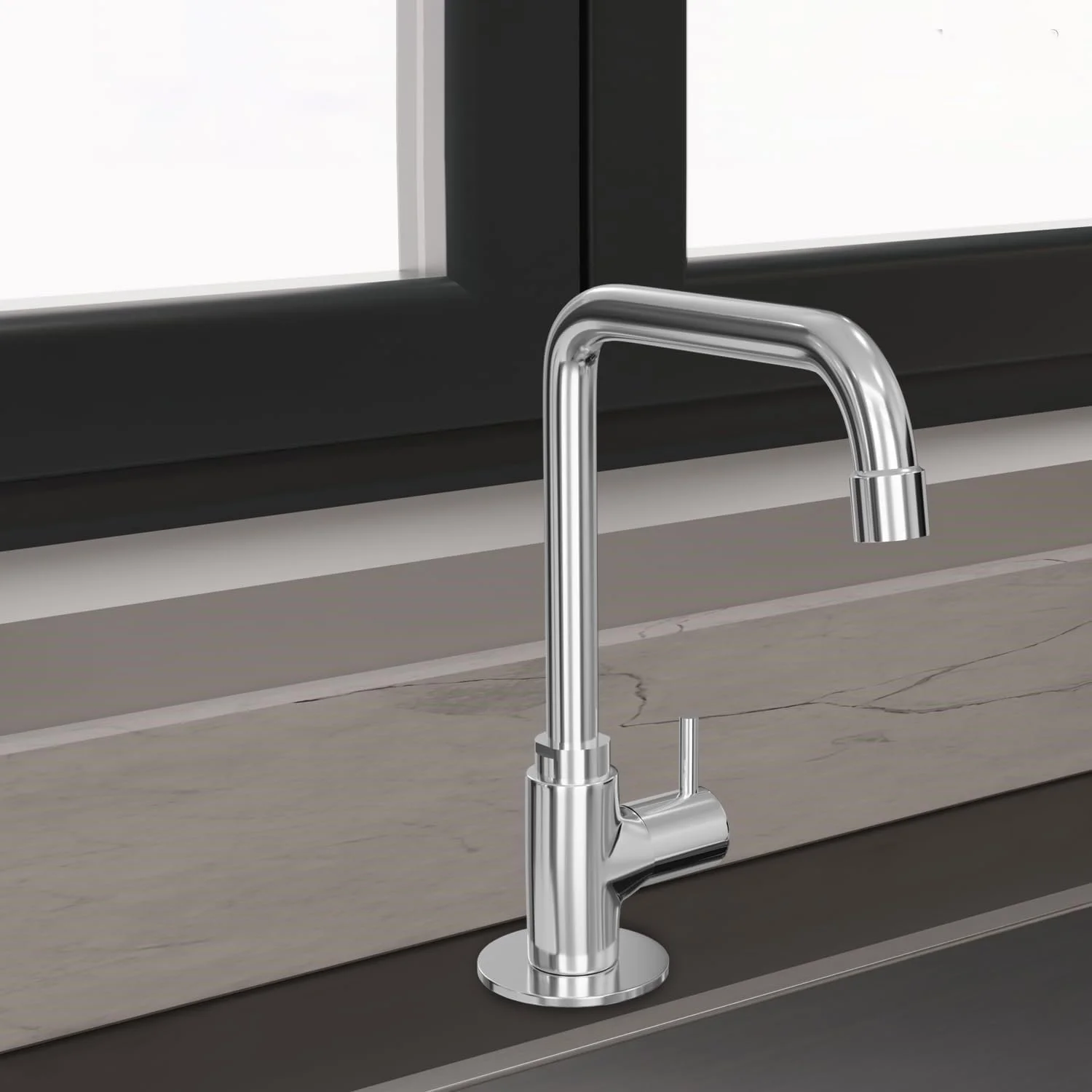 شیر آشپزخانه، شیر سینک آشپزخانه با خروجی چرخان 360 درجه بدون سرب، شیر مخلوط کن آب سرد و گرم تک اهرمی برای استفاده در آشپزخانه/بار/RV/فضای باز، کروم براق. (ALIM) شیر آشپزخانه، شیر سینک آشپزخانه با خروجی چرخان 360 درجه بدون سرب، شیر مخلوط کن آب سرد و گرم تک اهرمی برای استفاده در آشپزخانه/بار/RV/فضای باز، کروم براق. (ALIM)