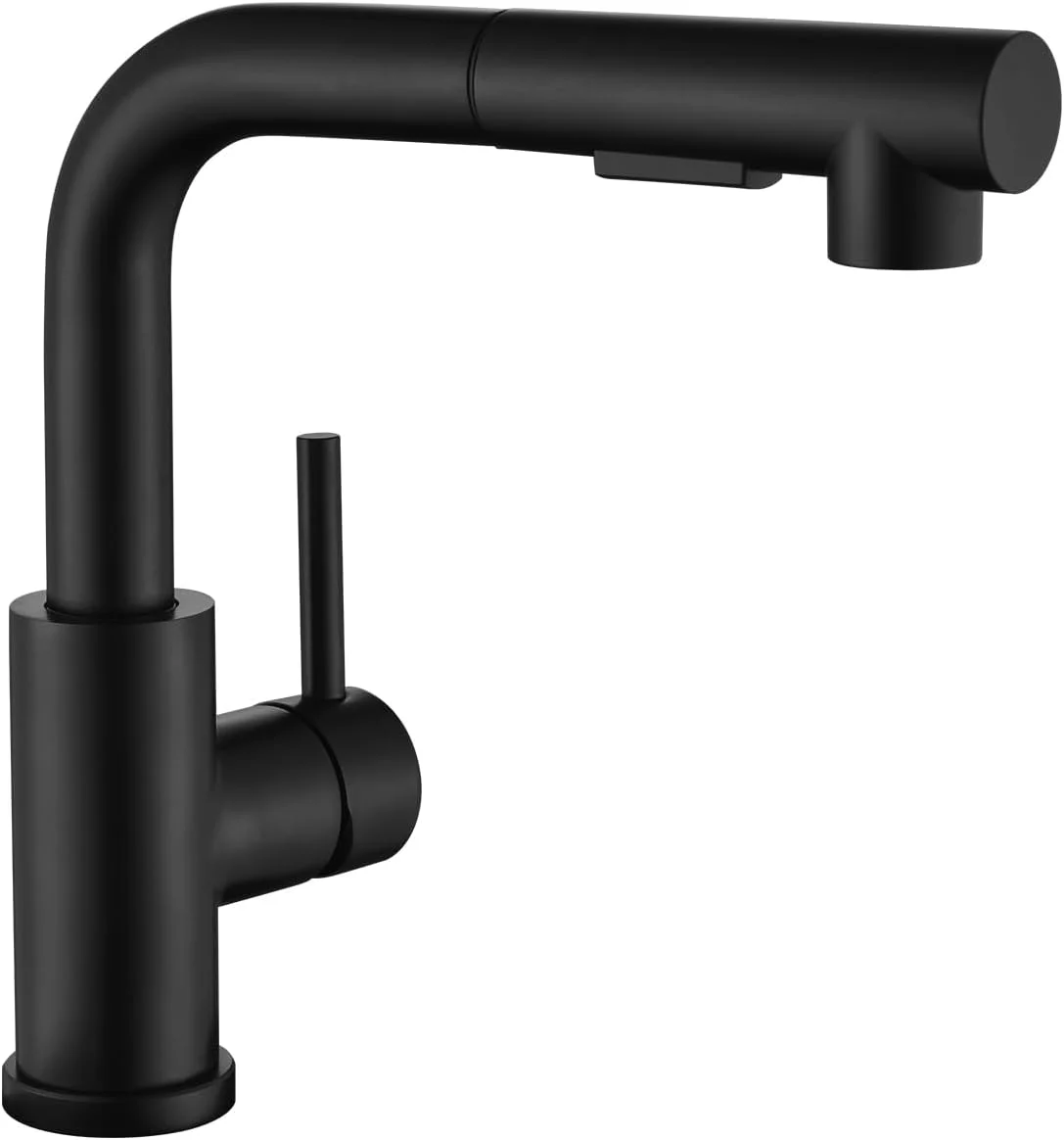 شیر آشپزخانه مشکی APPASO با اسپری بیرون کشیدنی، شیرآلات سینک اسپری استیل ضد زنگ، شیر آشپزخانه تک اهرمی قابل افزایش 1 سوراخ با 2 حالت خروجی و چرخش 360 درجه، آب گرم و سرد موجود است