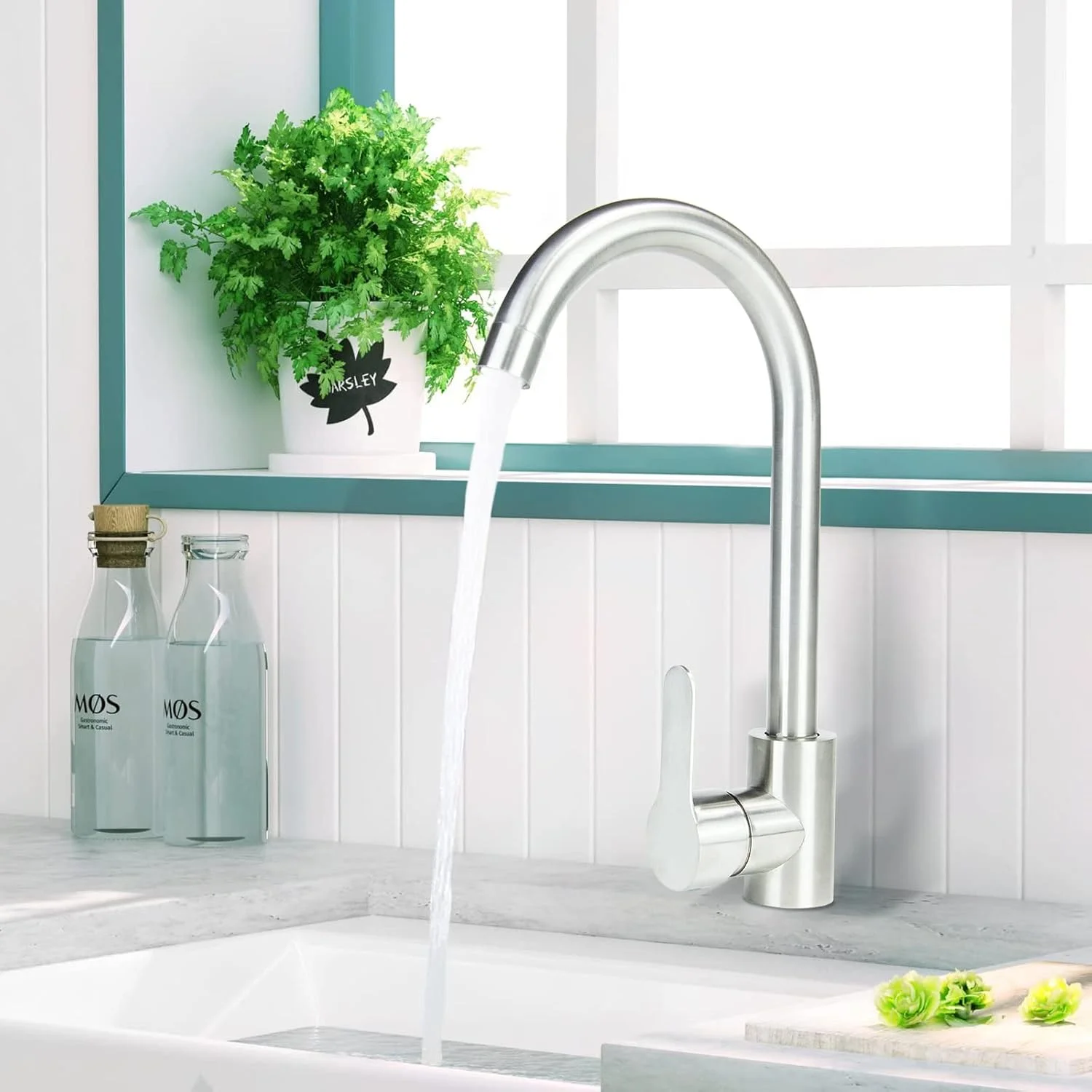 شیرآلات آشپزخانه NB، شیر میکسر سینک ظرفشویی استیل نیکل برس خورده تک اهرمی با قابلیت چرخش 360 درجه، شیرآلات میکسر مونوبلاک برای سینک ظرفشویی، شیر آشپزخانه با قوس بلند شیرآلات آشپزخانه NB، شیر میکسر سینک ظرفشویی استیل نیکل برس خورده تک اهرمی با قابلیت چرخش 360 درجه، شیرآلات میکسر مونوبلاک برای سینک ظرفشویی، شیر آشپزخانه با قوس بلند