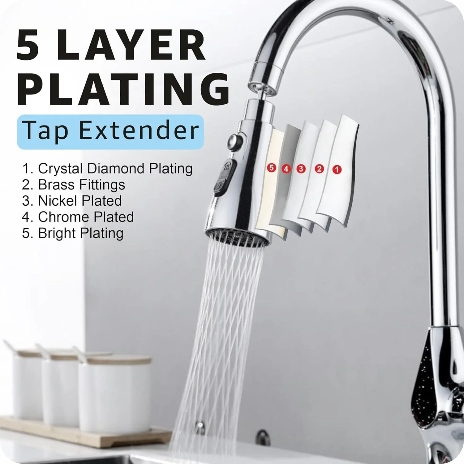 شیرآلات آشپزخانه ViBon با اسپری کشویی، شیر سینک آشپزخانه تک دسته با قوس بلند - نیکل برس خورده، شیر سینک استیل ضد زنگ 1 یا 3 سوراخ برای RV، خانه مزرعه، کمپر، لباسشویی، بار