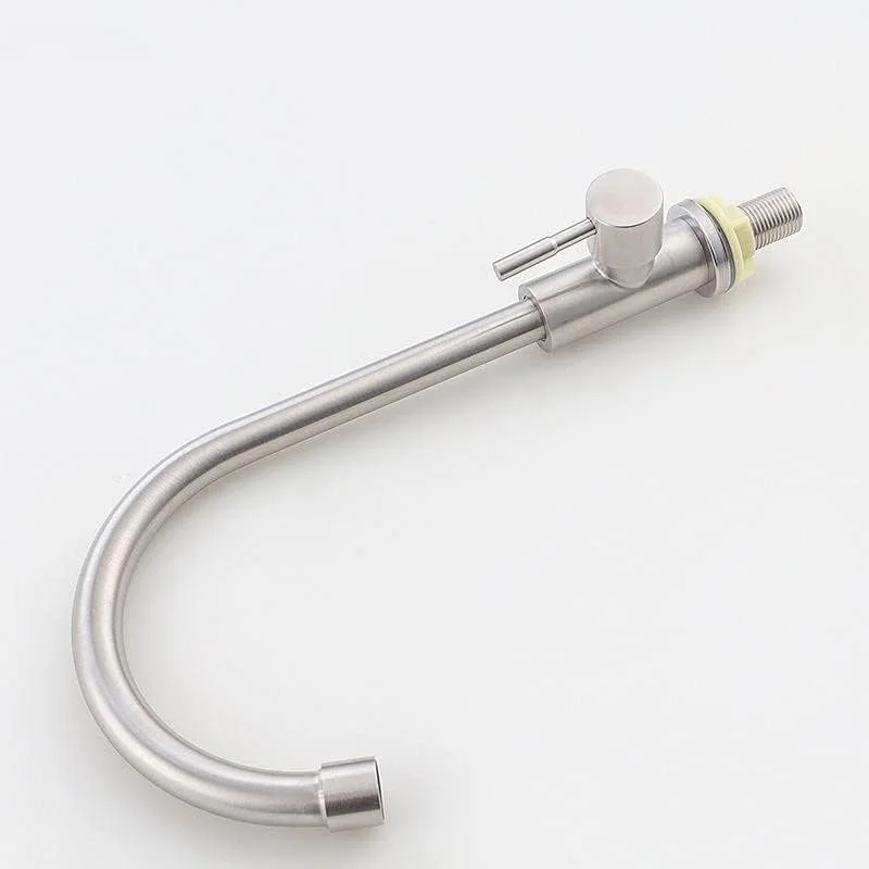 شیر آشپزخانه baokemo سینک ظرفشویی استیل 304 شیر آب تک سرد شیر آشپزخانه شیرهای حمام (نقره ای)