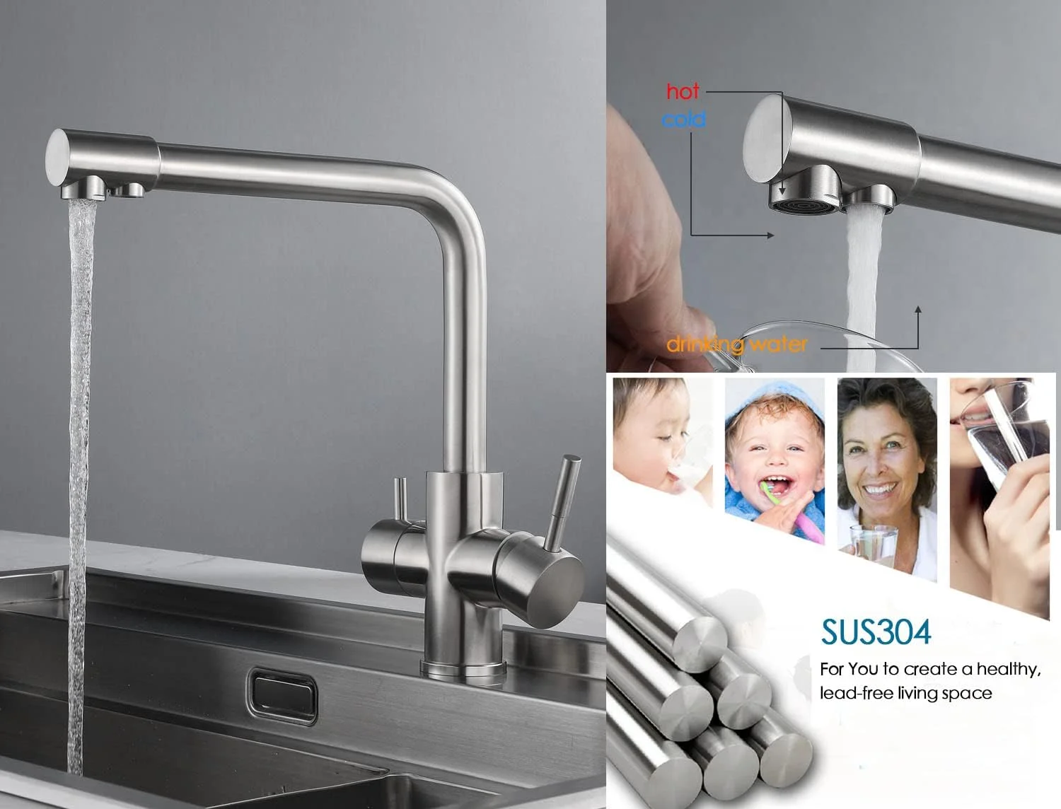 شیر آشپزخانه 3 در 1 Tifilojia با شیر آب آشامیدنی، شیر آشپزخانه 3 راهی، شیر تصفیه آب بار، شیر آشپزخانه مدرن شیر آشپزخانه دو دسته (هفت شکل)… شیر آشپزخانه 3 در 1 Tifilojia با شیر آب آشامیدنی، شیر آشپزخانه 3 راهی، شیر تصفیه آب بار، شیر آشپزخانه مدرن شیر آشپزخانه دو دسته (هفت شکل)…