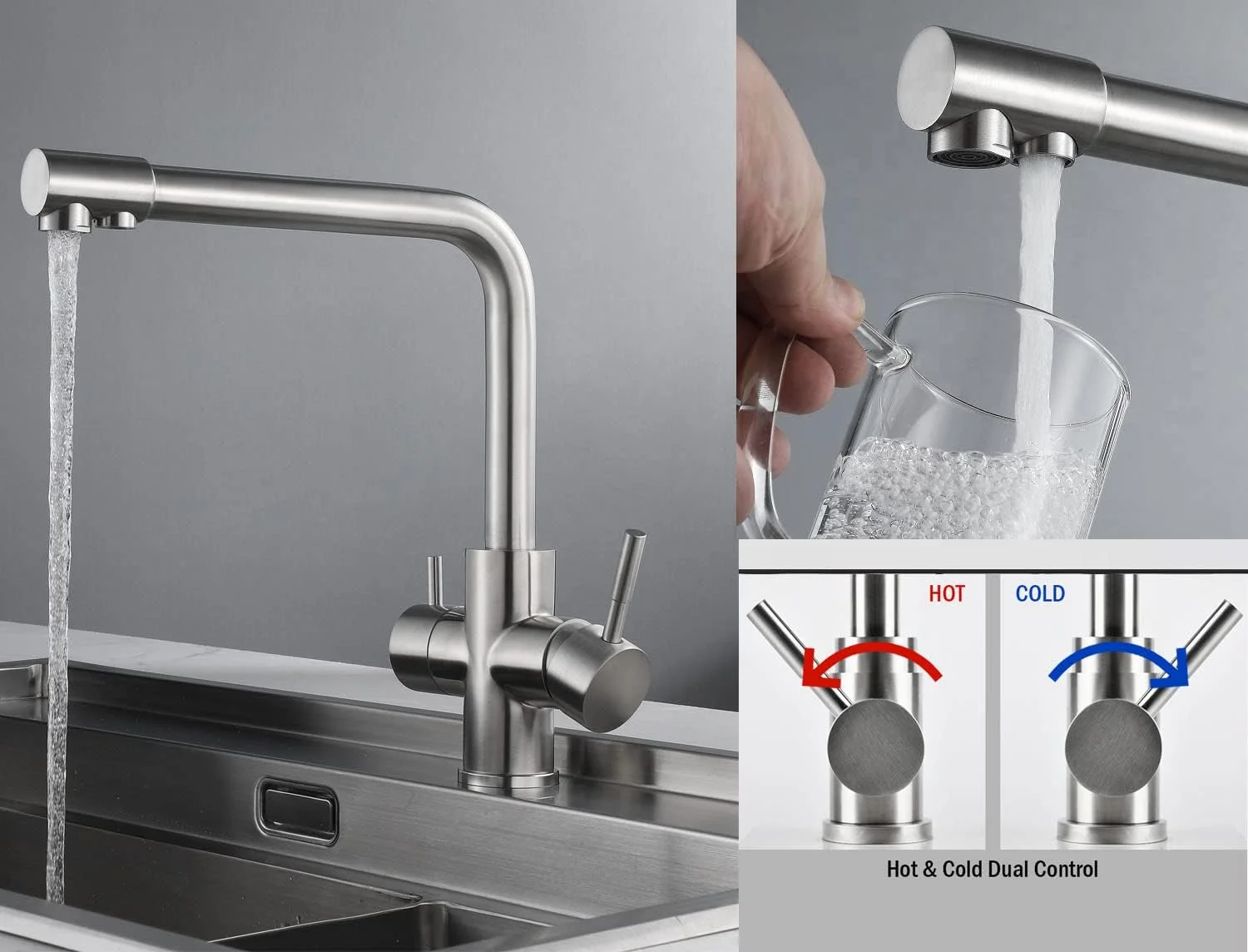 شیر آشپزخانه 3 در 1 Tifilojia با شیر آب آشامیدنی، شیر آشپزخانه 3 راهی، شیر تصفیه آب بار، شیر آشپزخانه مدرن شیر آشپزخانه دو دسته (هفت شکل)… شیر آشپزخانه 3 در 1 Tifilojia با شیر آب آشامیدنی، شیر آشپزخانه 3 راهی، شیر تصفیه آب بار، شیر آشپزخانه مدرن شیر آشپزخانه دو دسته (هفت شکل)…