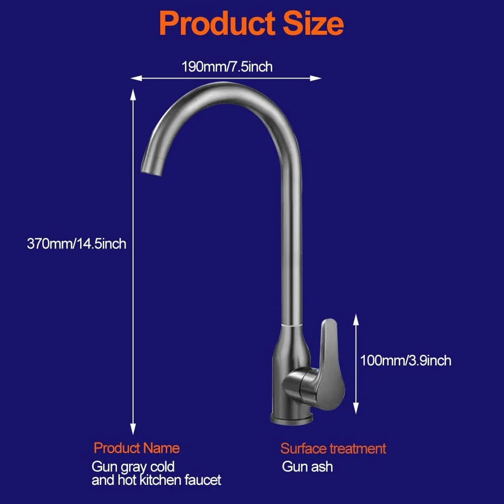 شیر آشپزخانه، شیر سینک مدرن تک دستگیره با قوس بلند گردن غازی، استیل ضد زنگ با قابلیت چرخش 360 درجه، شیر آشپزخانه تجاری مدرن شیر آشپزخانه، شیر سینک مدرن تک دستگیره با قوس بلند گردن غازی، استیل ضد زنگ با قابلیت چرخش 360 درجه، شیر آشپزخانه تجاری مدرن