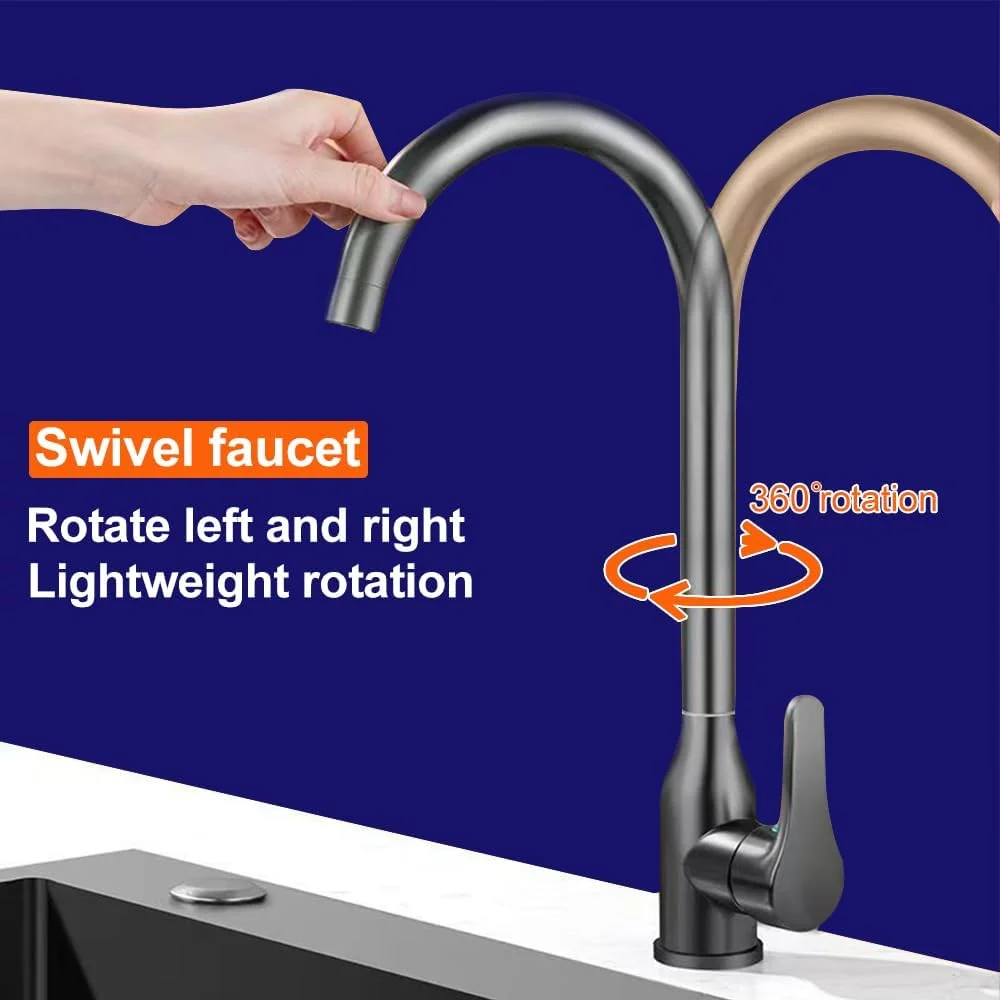 شیر آشپزخانه، شیر سینک مدرن تک دستگیره با قوس بلند گردن غازی، استیل ضد زنگ با قابلیت چرخش 360 درجه، شیر آشپزخانه تجاری مدرن شیر آشپزخانه، شیر سینک مدرن تک دستگیره با قوس بلند گردن غازی، استیل ضد زنگ با قابلیت چرخش 360 درجه، شیر آشپزخانه تجاری مدرن