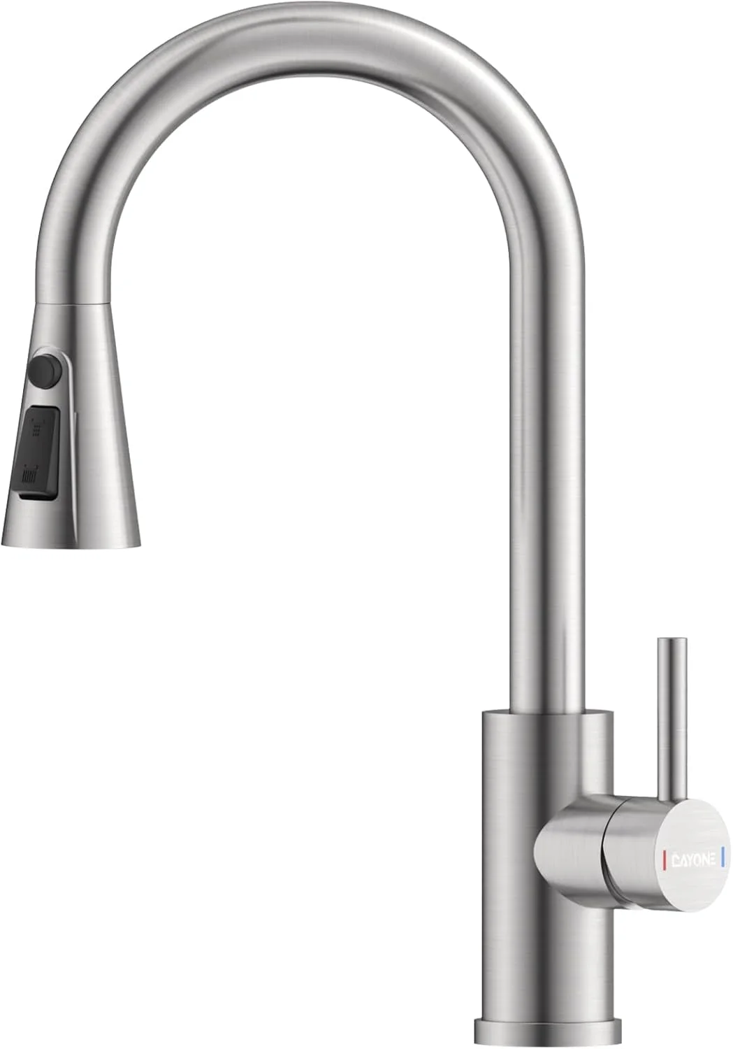 شیر آشپزخانه DAYONE با اسپری کشویی نیکل برس خورده، شیر آشپزخانه با 3 حالت آب برای سینک، شیرآلات آشپزخانه تک دسته با قوس بلند استیل ضد زنگ شیر آشپزخانه DAYONE با اسپری کشویی نیکل برس خورده، شیر آشپزخانه با 3 حالت آب برای سینک، شیرآلات آشپزخانه تک دسته با قوس بلند استیل ضد زنگ