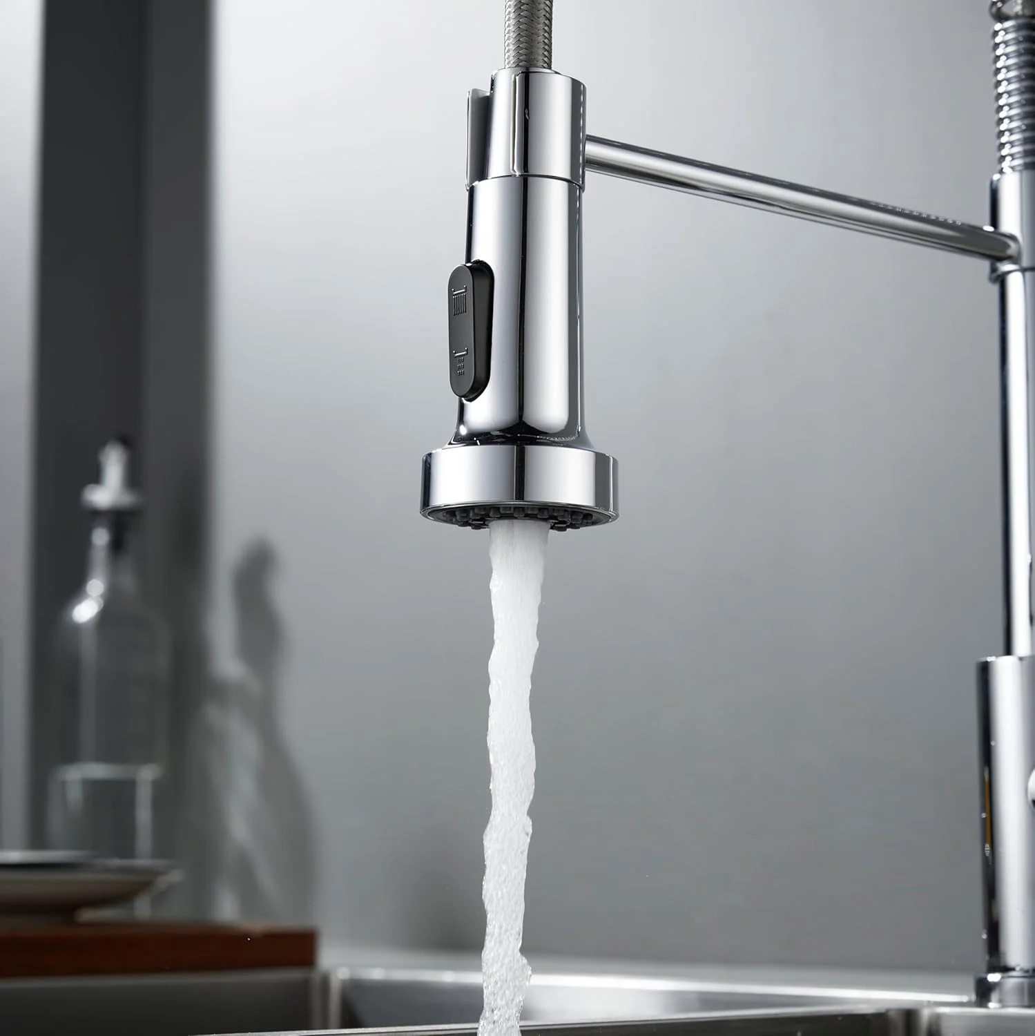 شیر آشپزخانه حرفه ای BRIMIX، روکش کروم، شیر ظرفشویی فنری با طراحی فنری، شیر مخلوط کن سینک استیل ضد زنگ